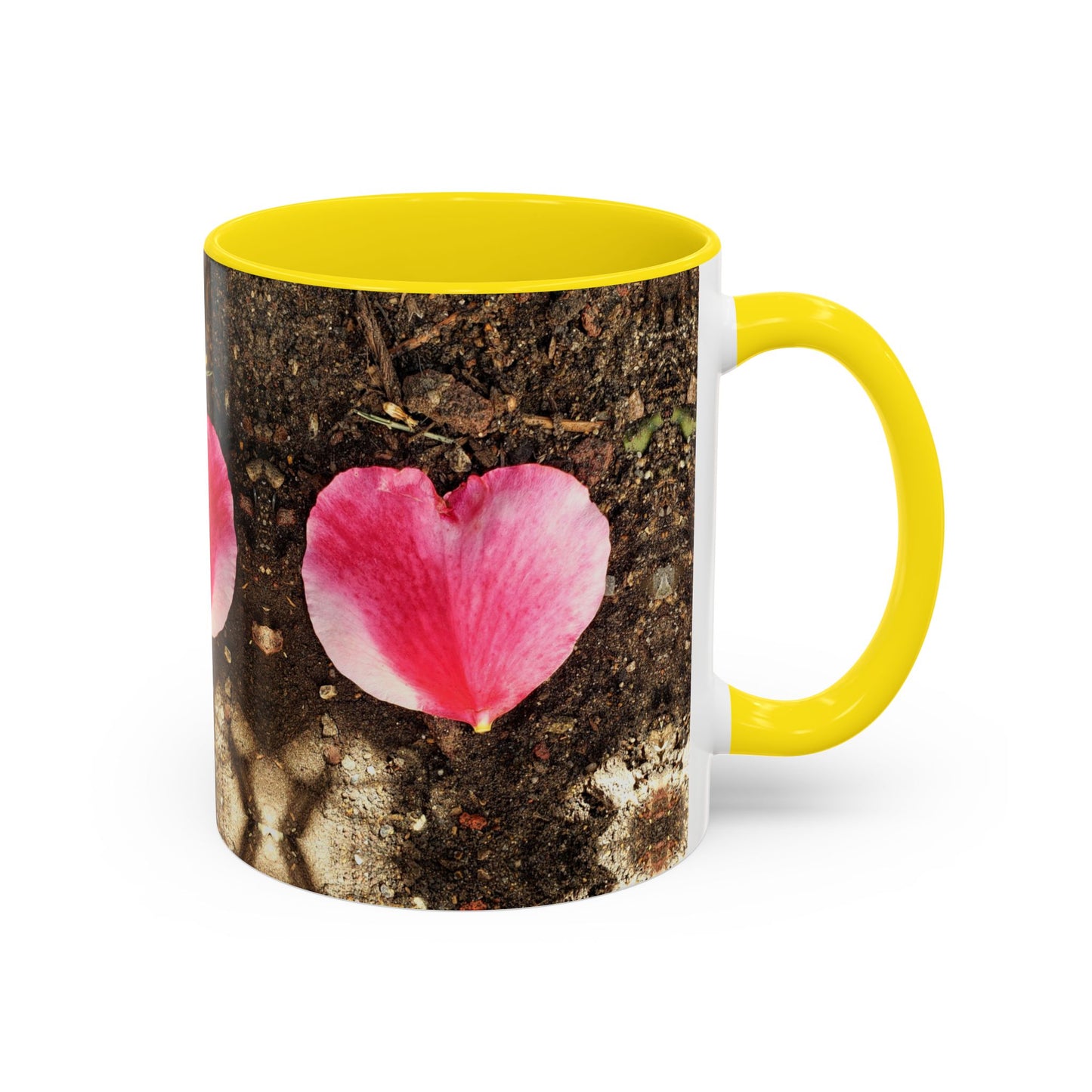 11oz/15oz Garden Themed Double Delight Heart Shaped Rose Petal Coffee Mug