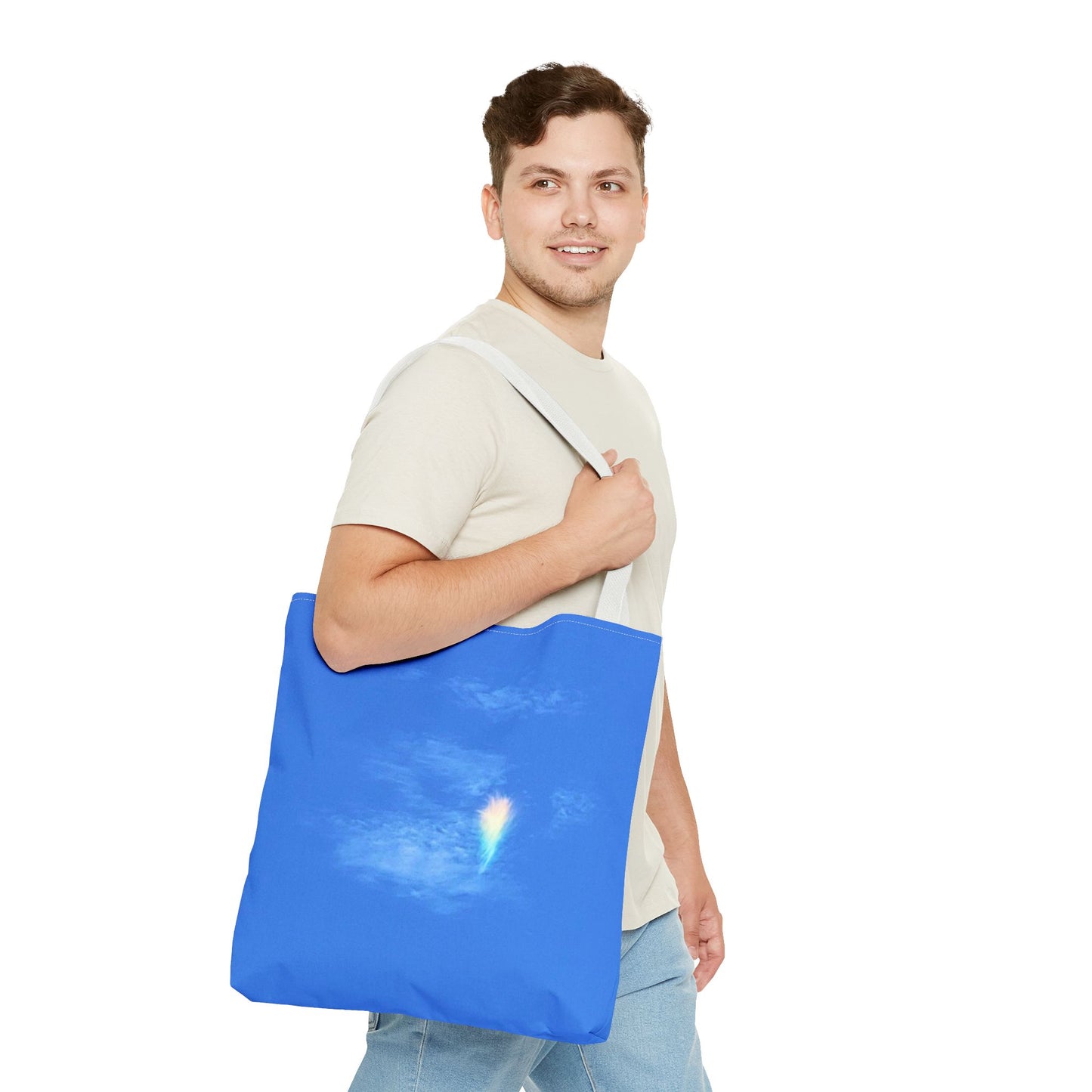 Unisex Fire Rainbow Sky Blue All Over Print Tote Bag