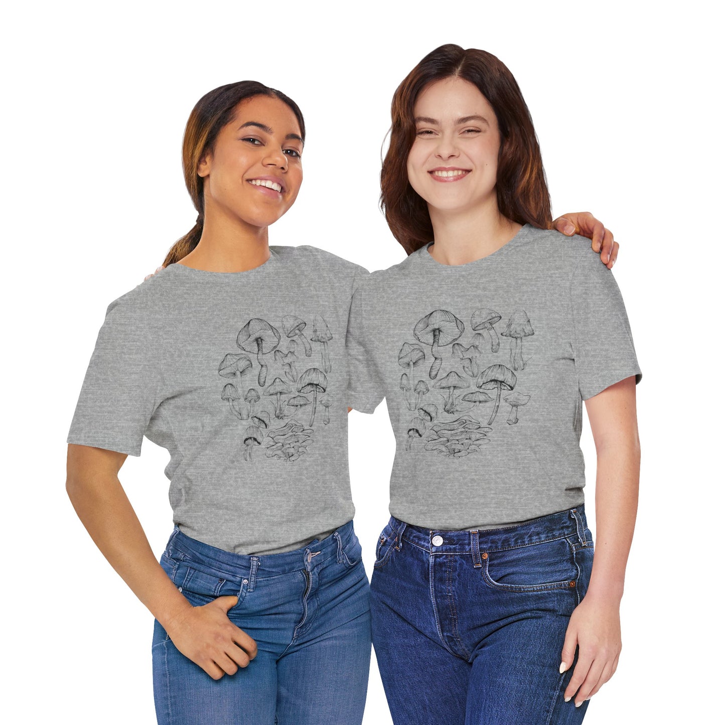 Unisex Mushroom Lover Fungi Print Toadstool T-Shirt