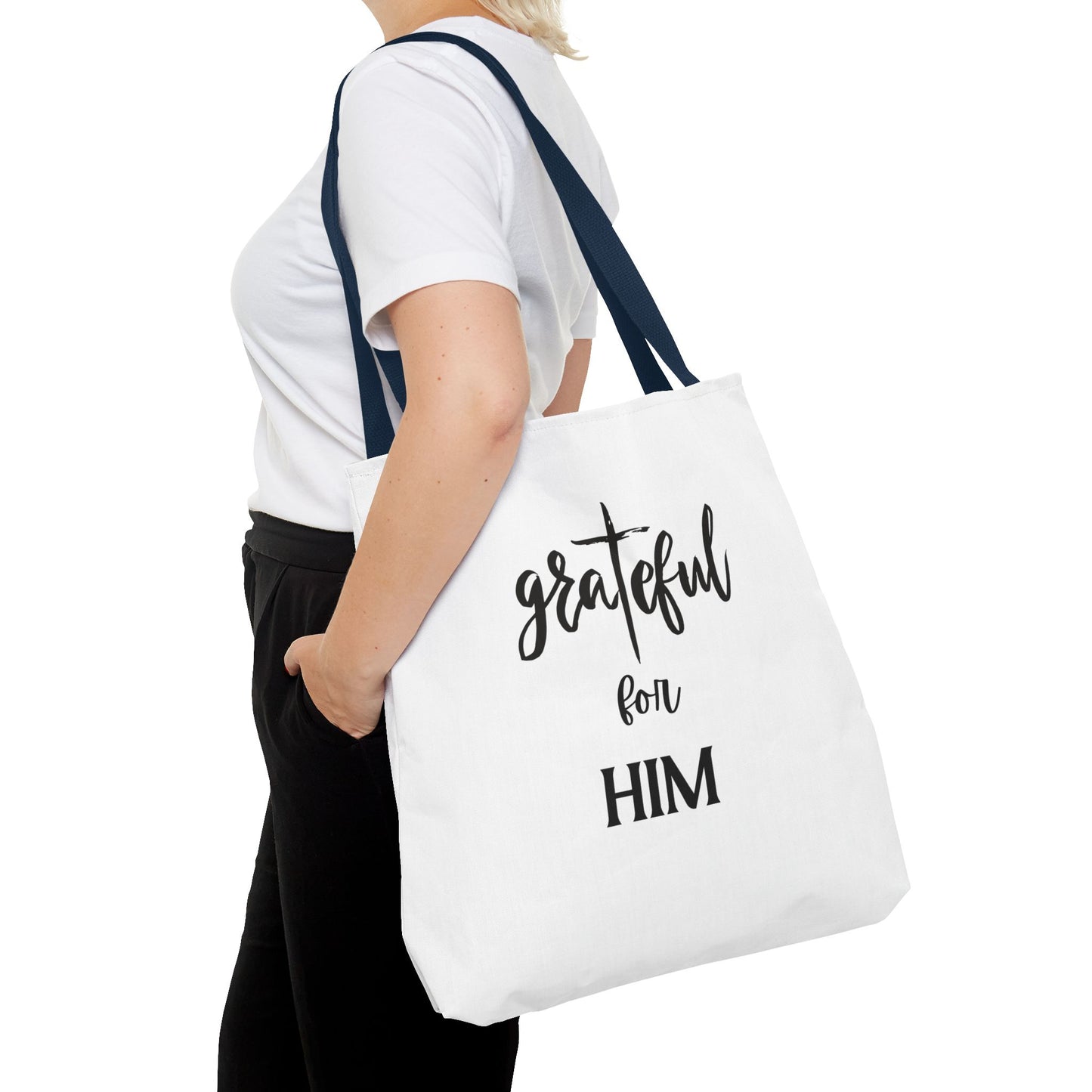 Unisex GraTeful For Him Faith Bible Study Reusable Lunch Bag Everyday Carry Tote Bag