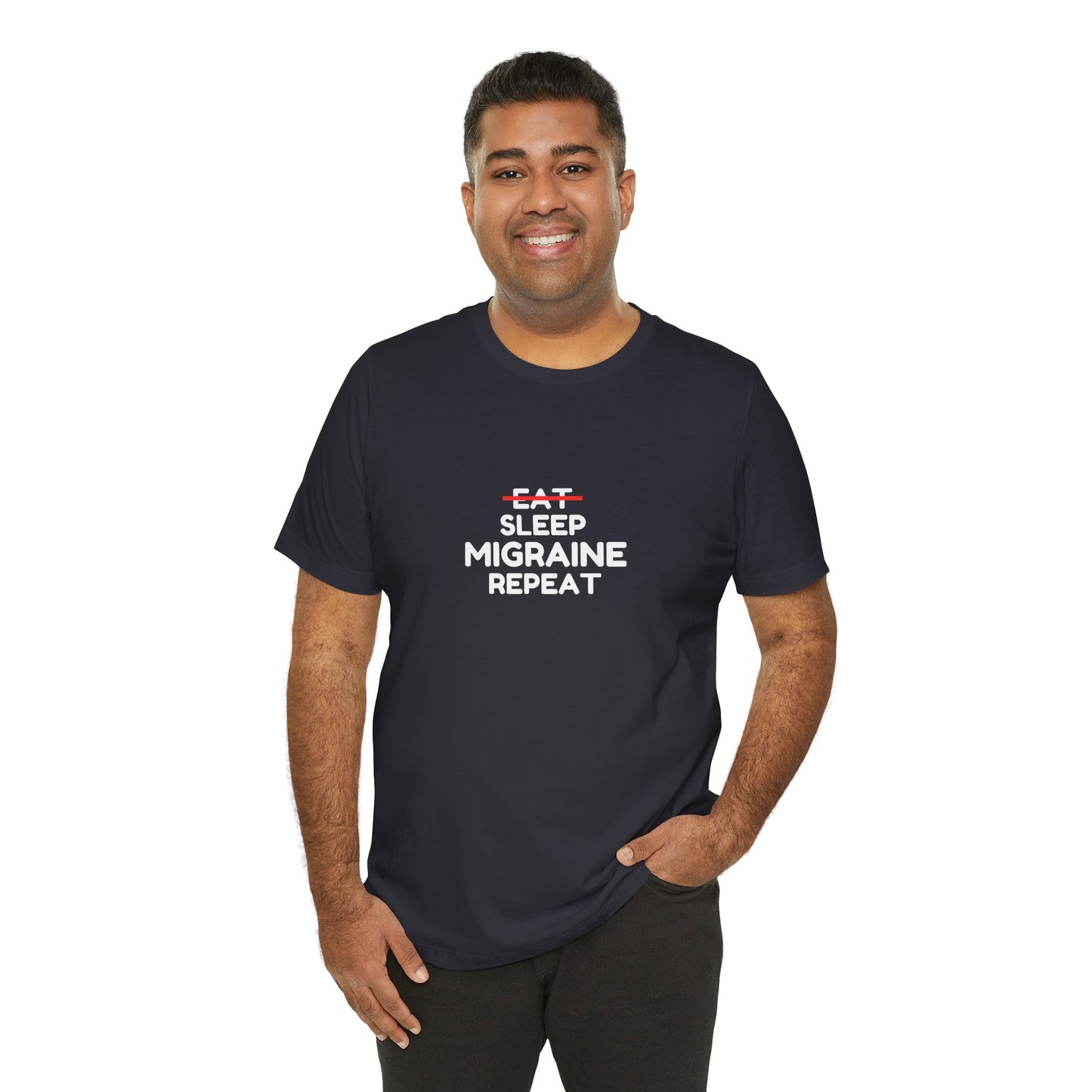 Unisex Migraine Day Invisible Illness Warrior Eat Sleep Migraine Repeat Tshirt