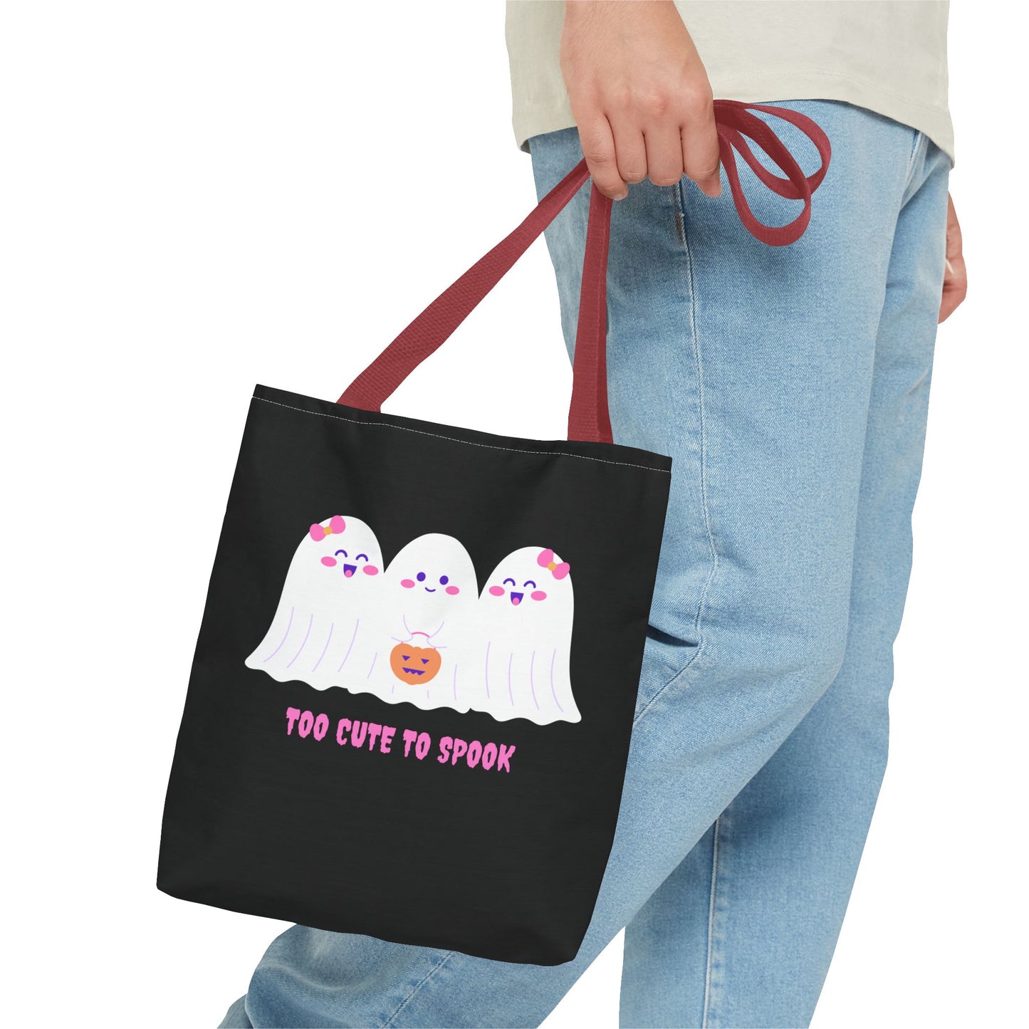 Cute Ghost Halloween Tote Bag Gift for Halloween Spooky Season Trick or Treating Bag Halloween Tote Fall Tote Bag Cute Tote Gift Idea