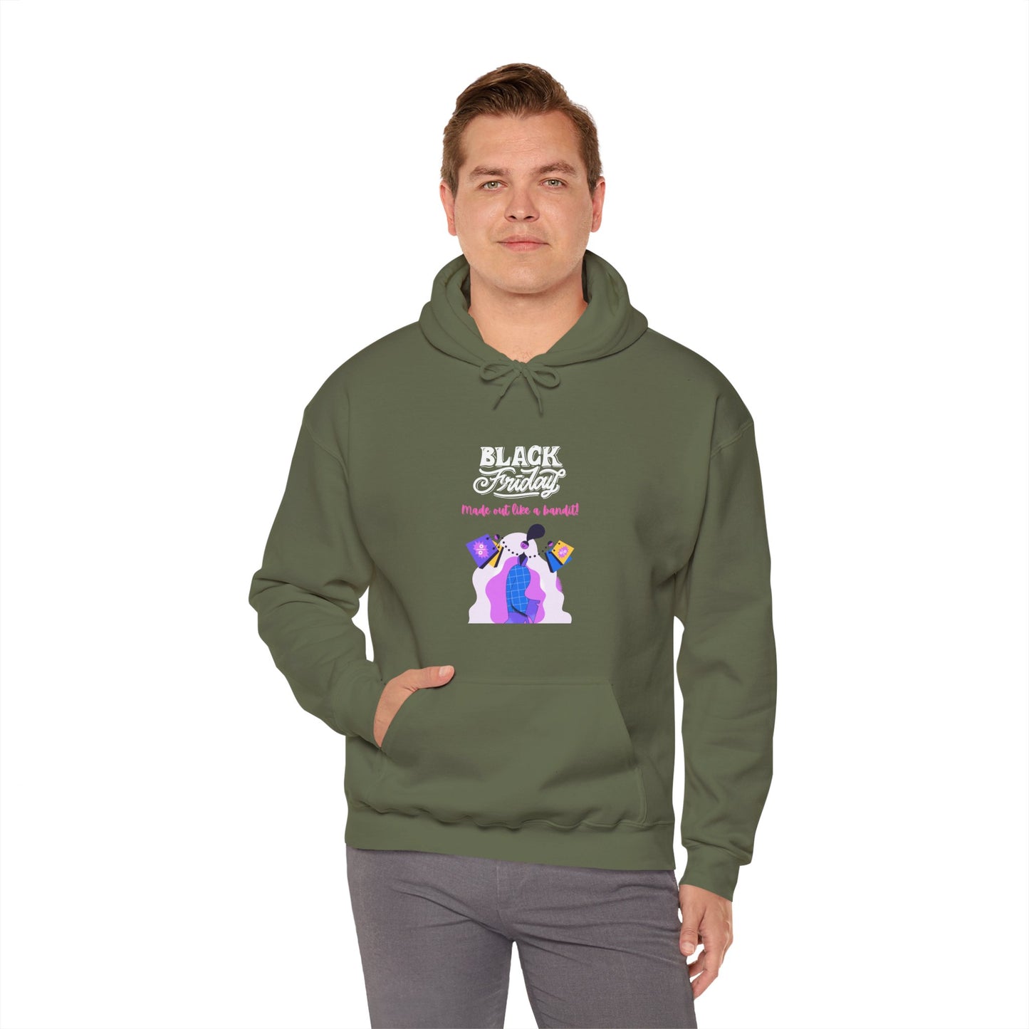 Unisex Black Friday Christmas Shopping Hooded Sweatshirt