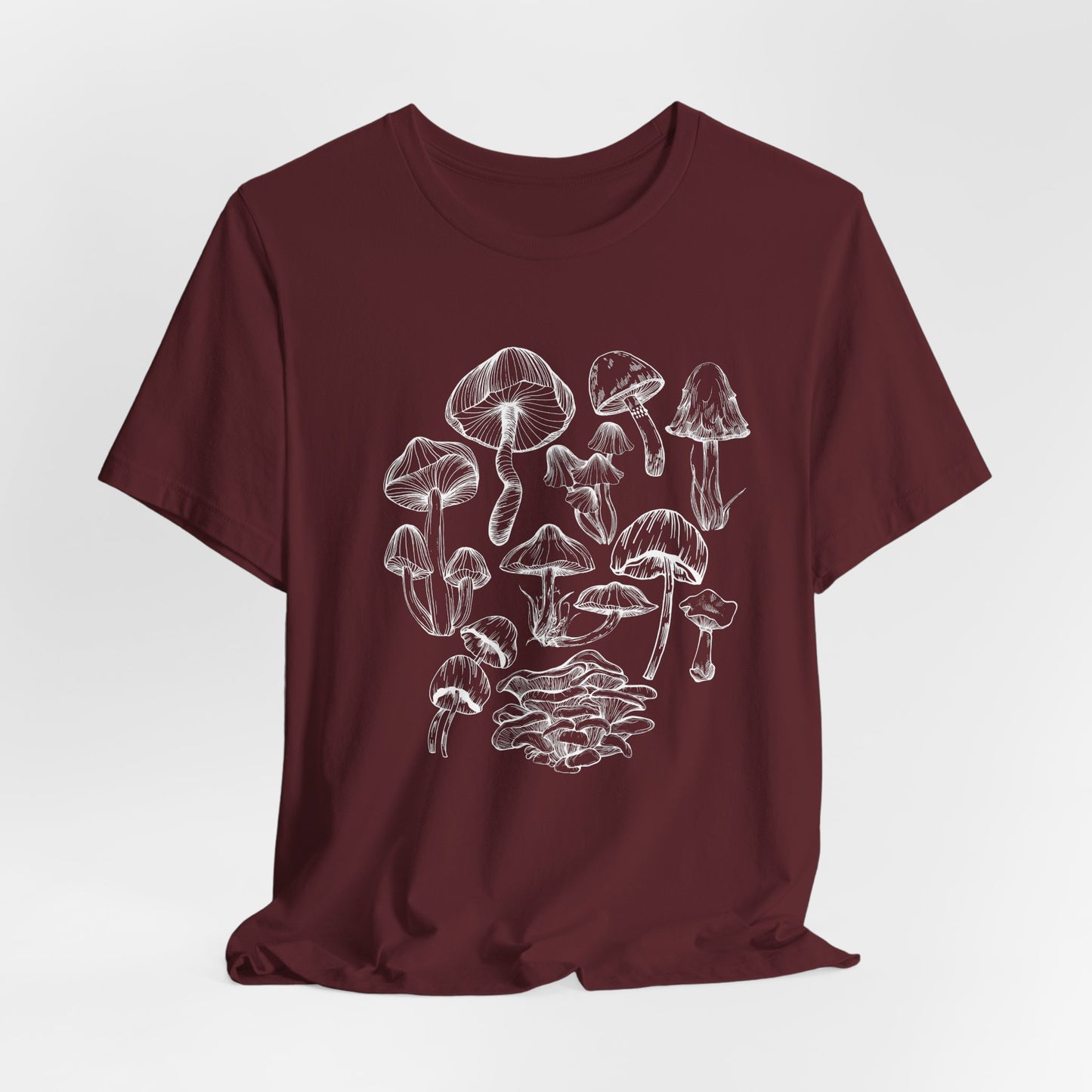 Unisex Mushroom Lover Fungi Print Toadstool T-Shirt