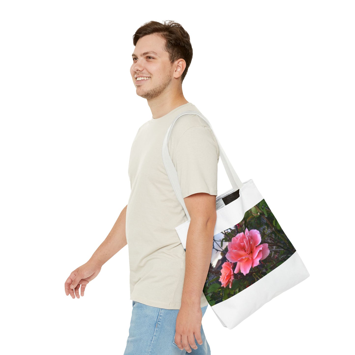 Unisex Garden Themed Double Delight Roses Reusable Tote Bag