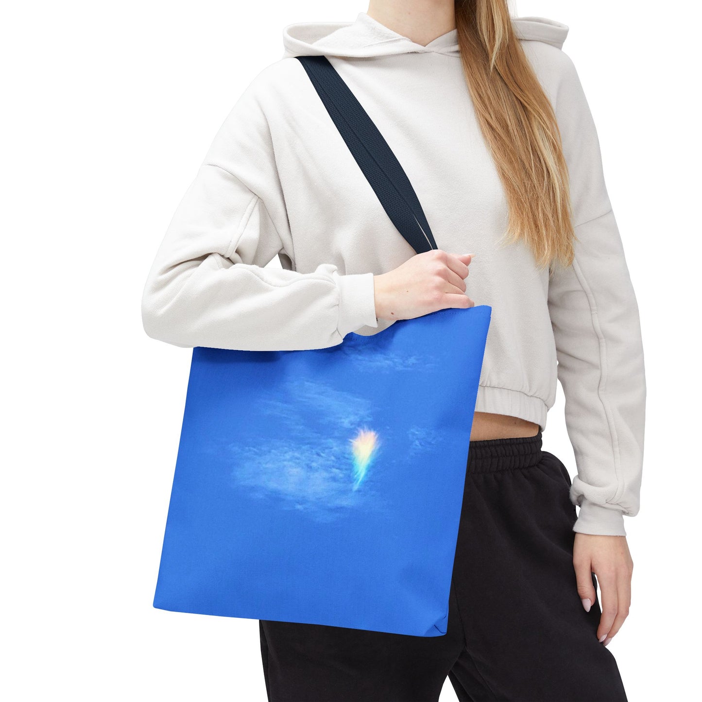 Unisex Fire Rainbow Sky Blue All Over Print Tote Bag