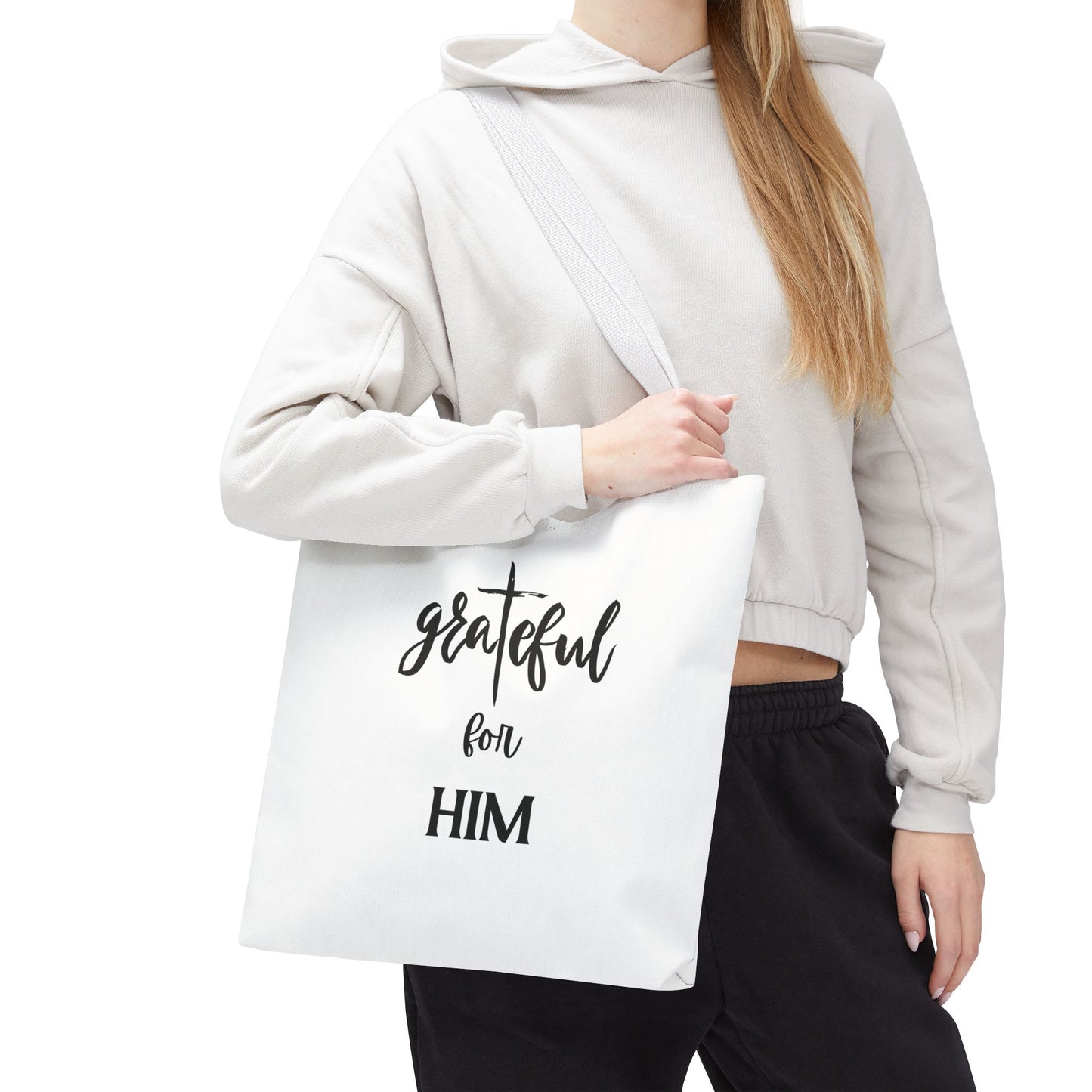 Unisex GraTeful For Him Faith Bible Study Reusable Lunch Bag Everyday Carry Tote Bag