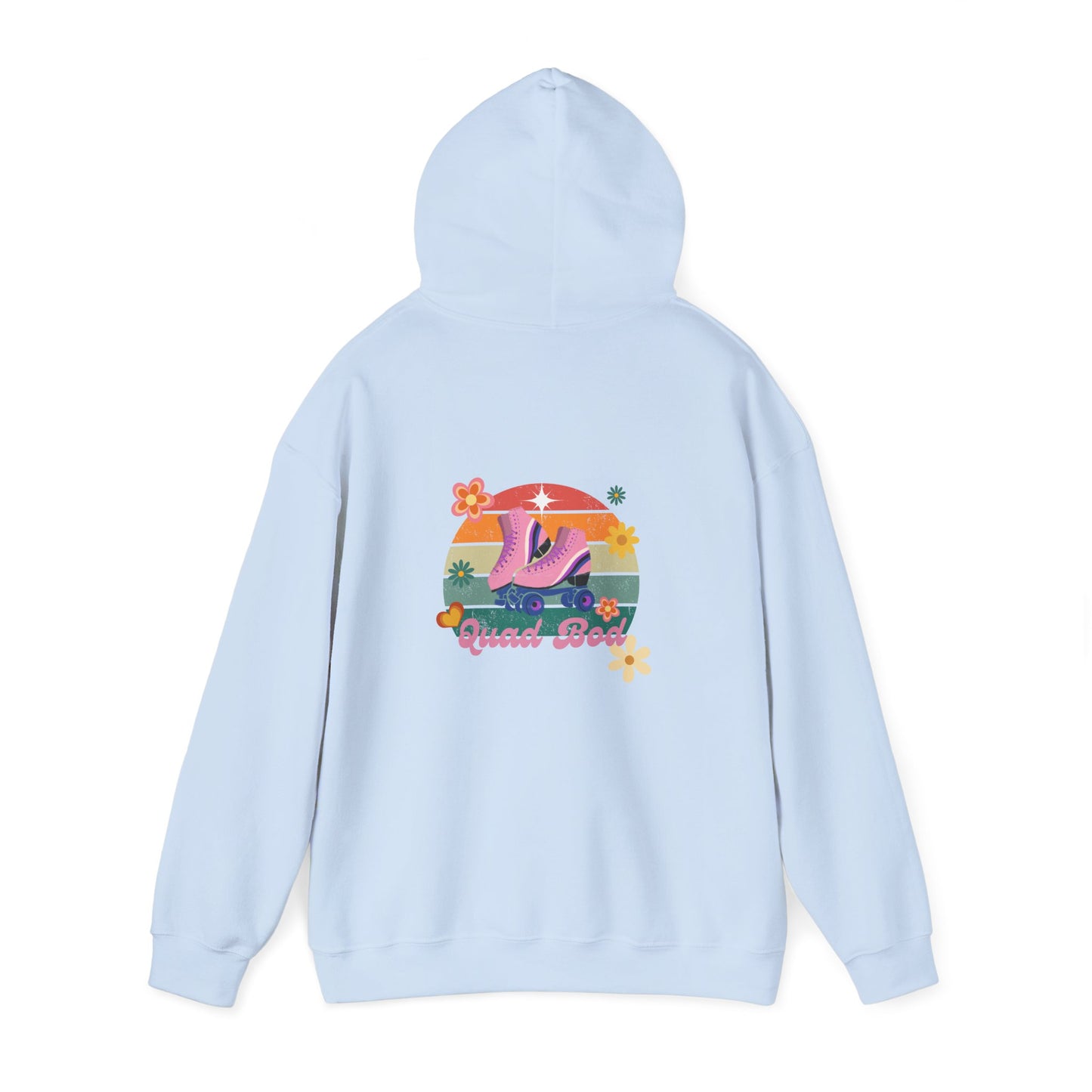 Unisex Heavy Blend™ Quad Bod Retro Vibes Rollerskater Hooded Sweatshirt