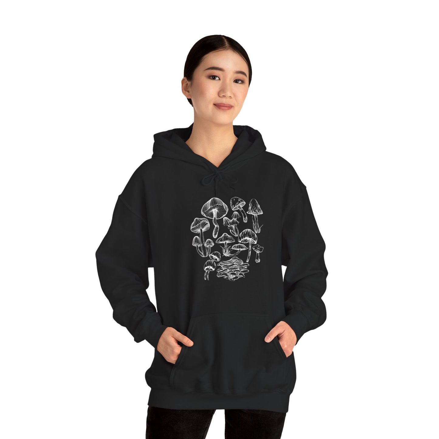 Unisex Mushroom Lover Fungi Print Toadstool Hooded Sweatshirt