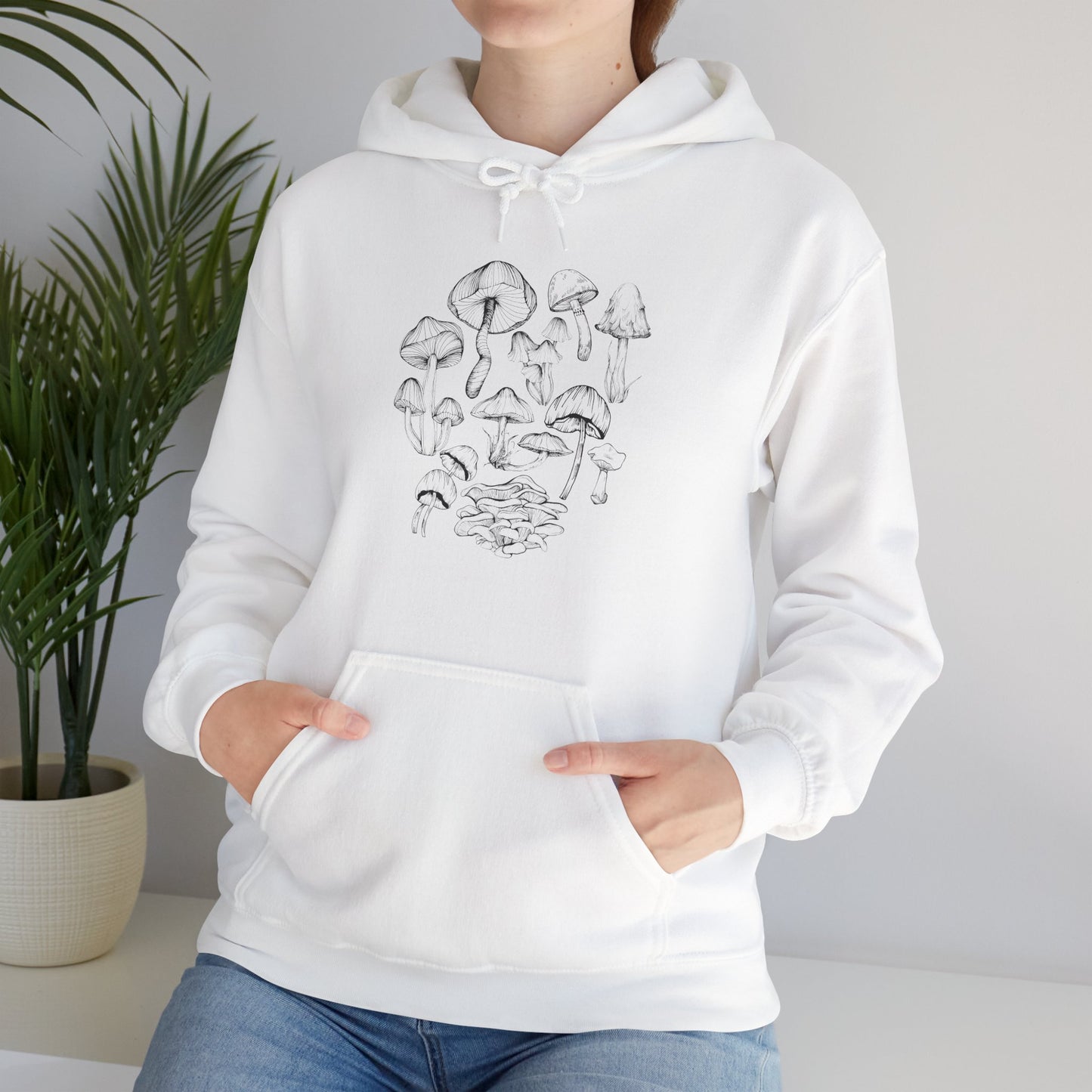 Unisex Mushroom Lover Fungi Print Toadstool Hooded Sweatshirt