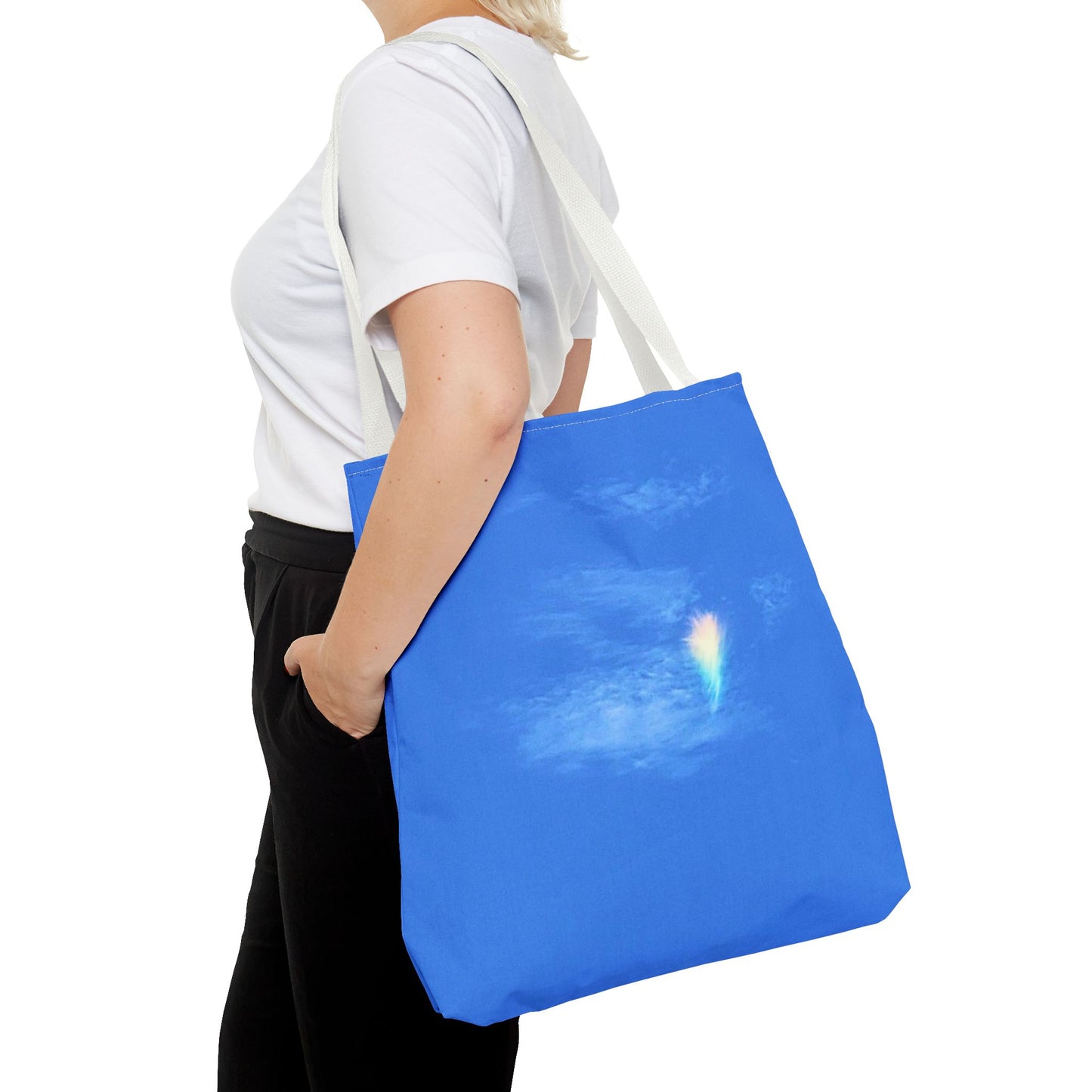 Unisex Fire Rainbow Sky Blue All Over Print Tote Bag