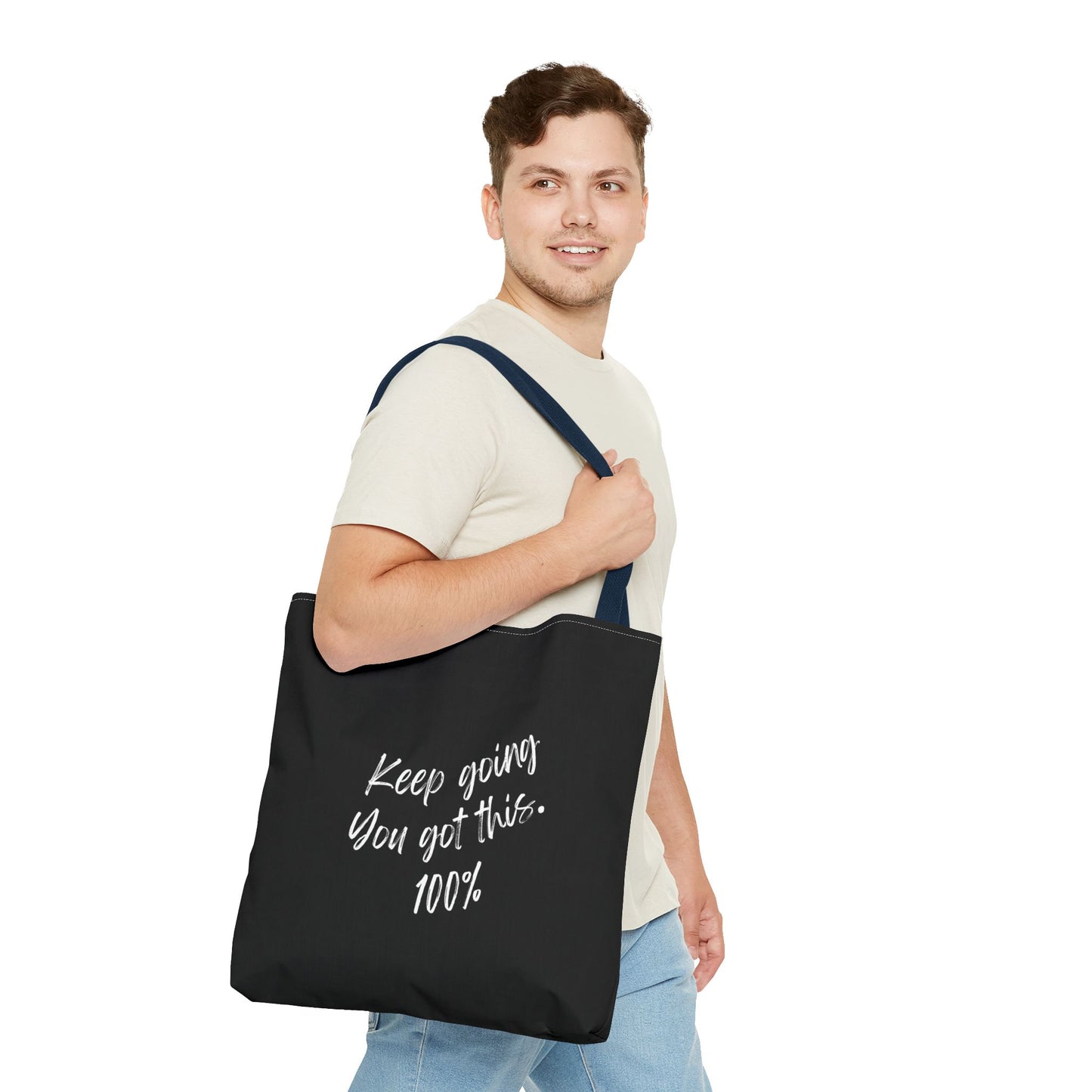 Unisex Positive Motivational Words of Encouragement Mental Health Awareness Reusable Tote Bag