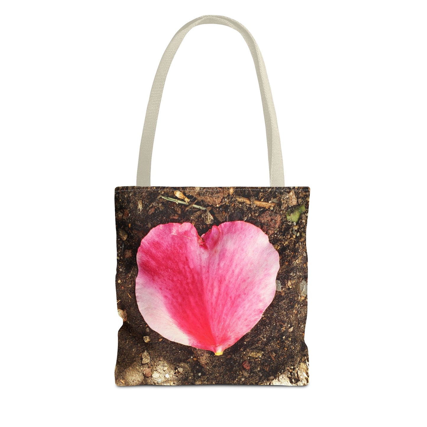Unisex Garden Themed Double Delight Heart Shaped Rose Petal Tote Bag