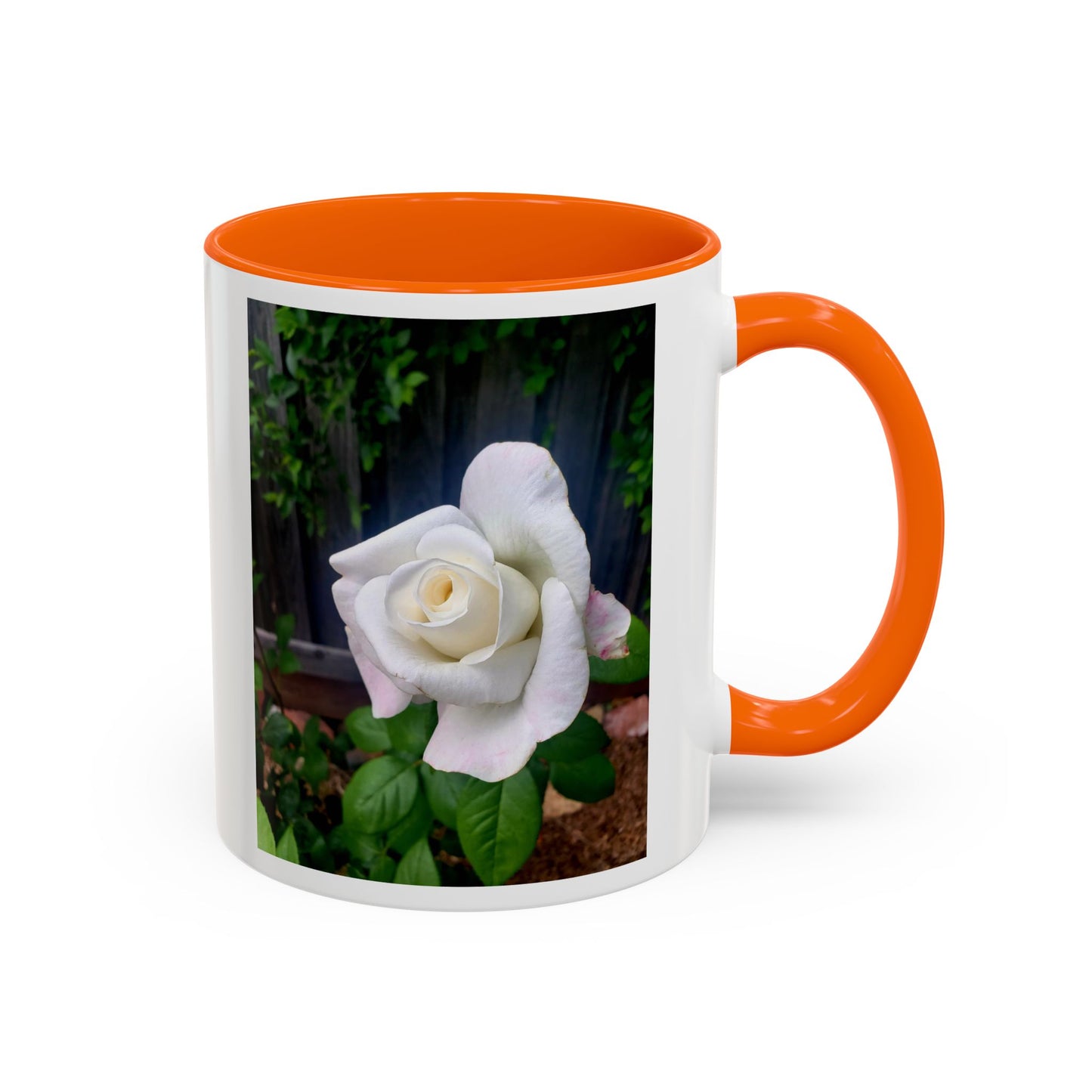 11oz/15oz Garden Themed White Sugar Moon Hybrid Tea Roses Coffee Mug