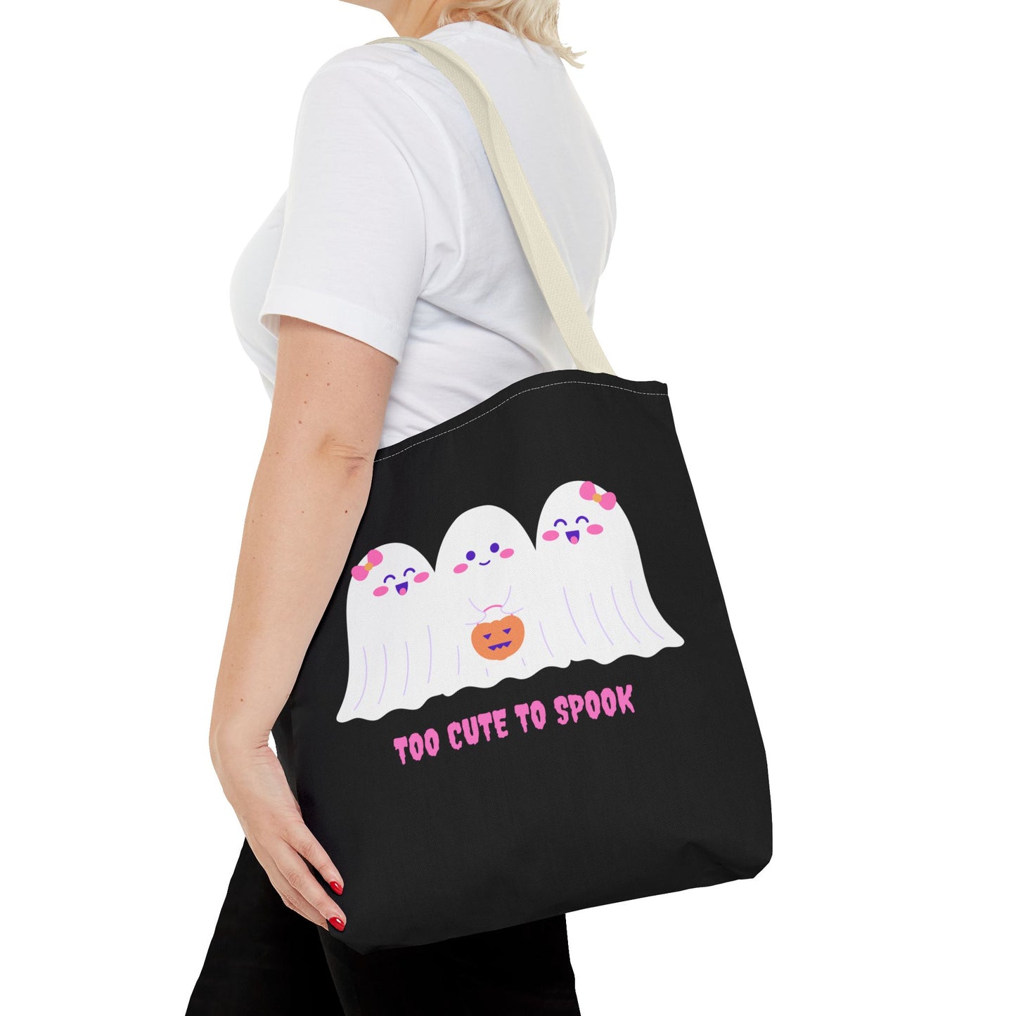 Cute Ghost Halloween Tote Bag Gift for Halloween Spooky Season Trick or Treating Bag Halloween Tote Fall Tote Bag Cute Tote Gift Idea