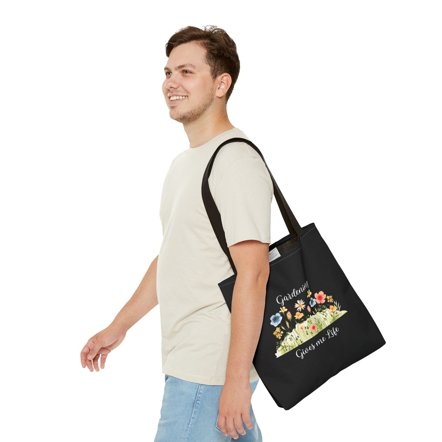 Unisex Gardening Gives Me Life Tote Bag - Black