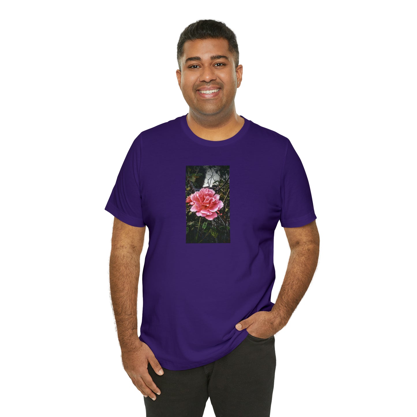 Unisex Gardening Shirt Double Delight Rose Print
