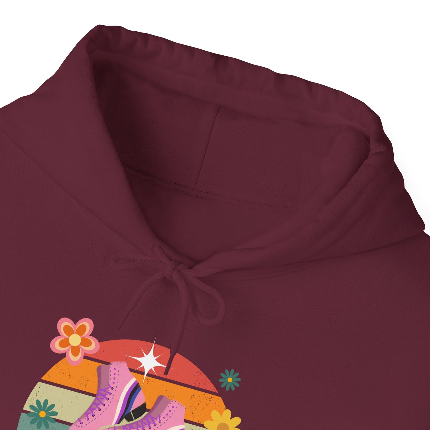 Unisex Heavy Blend™ Quad Bod Retro Vibes Rollerskater Hooded Sweatshirt