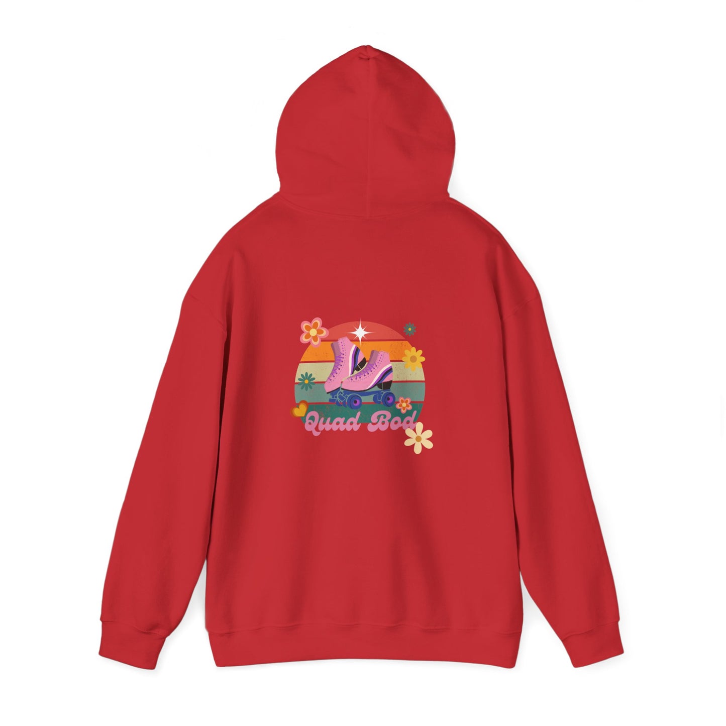 Unisex Heavy Blend™ Quad Bod Retro Vibes Rollerskater Hooded Sweatshirt