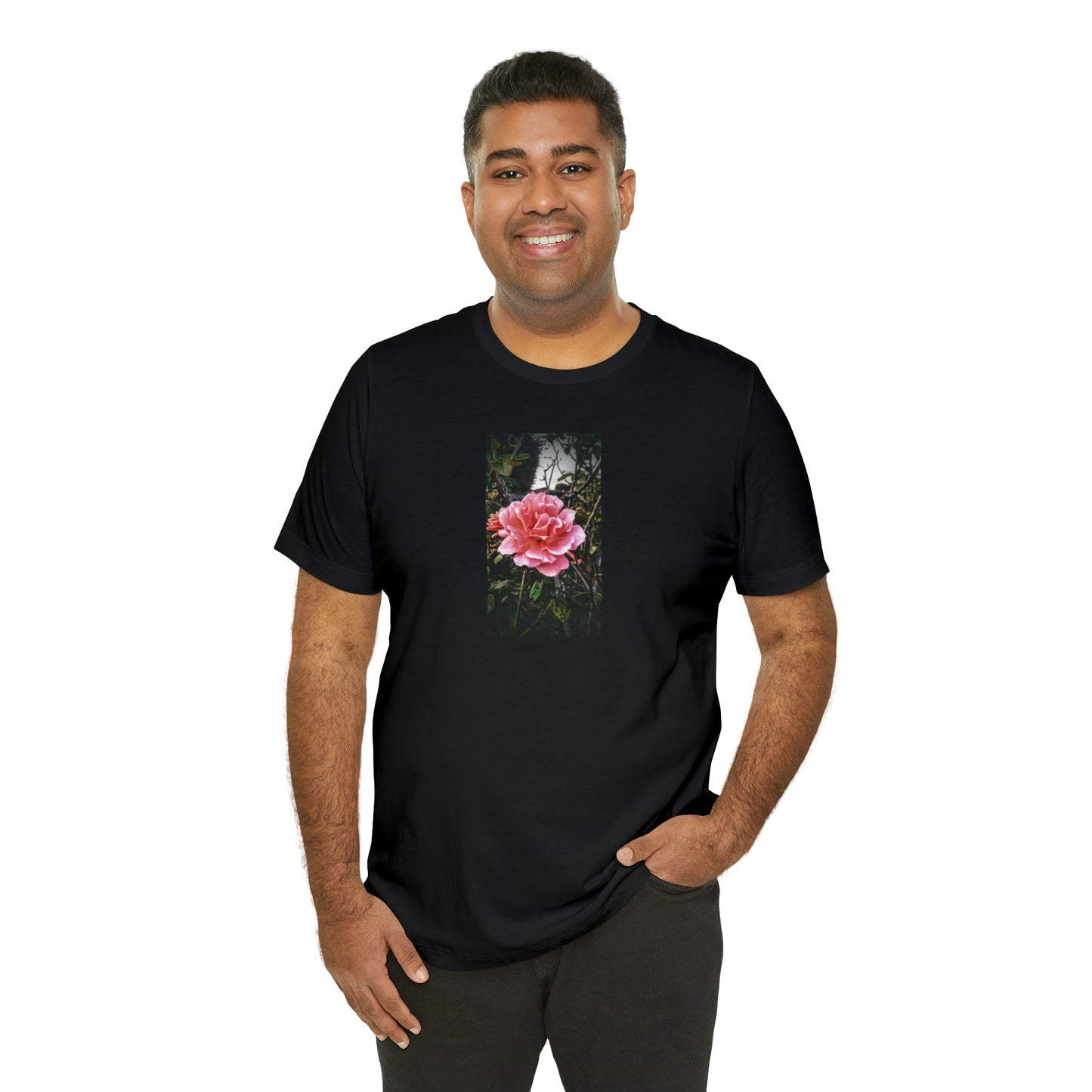 Unisex Gardening Shirt Double Delight Rose Print
