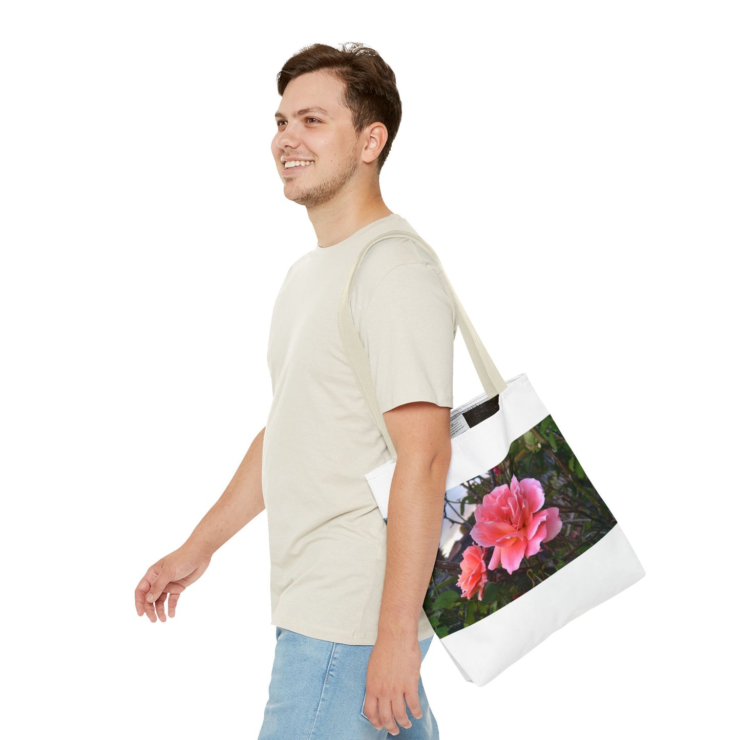 Unisex Garden Themed Double Delight Roses Reusable Tote Bag