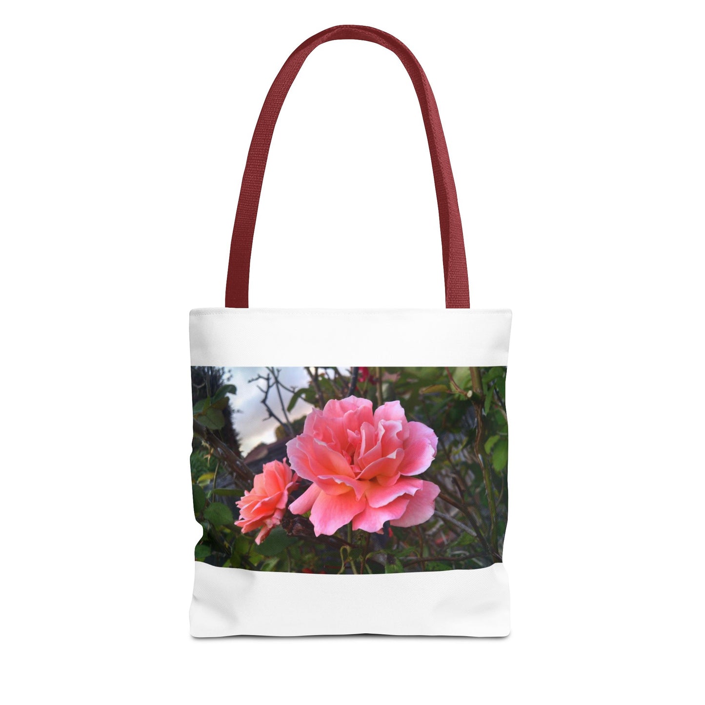 Unisex Garden Themed Double Delight Roses Reusable Tote Bag