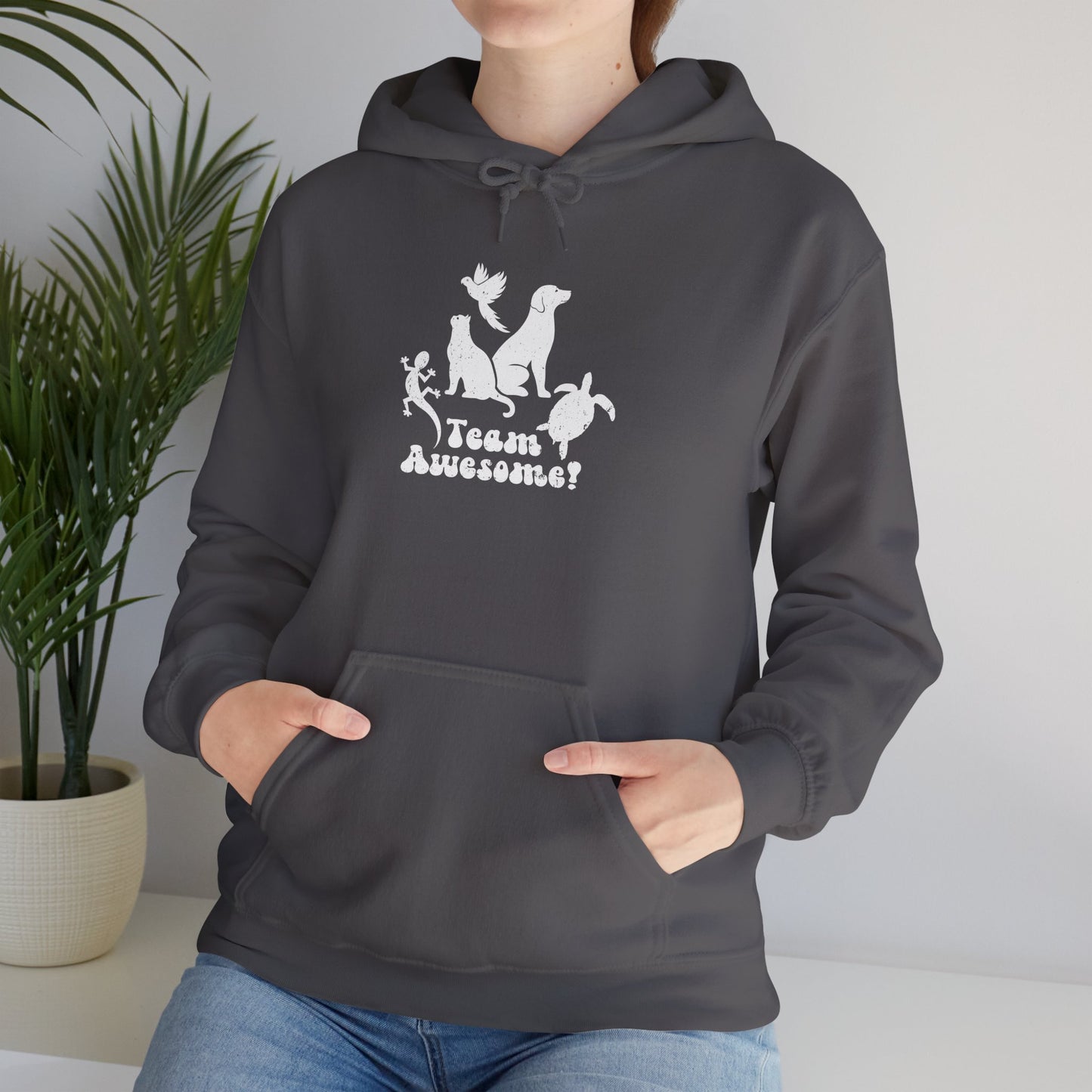 Unisex Animal Lover Lizard Cat Bird Dog Turtle Team Awesome Hooded Sweatshirt