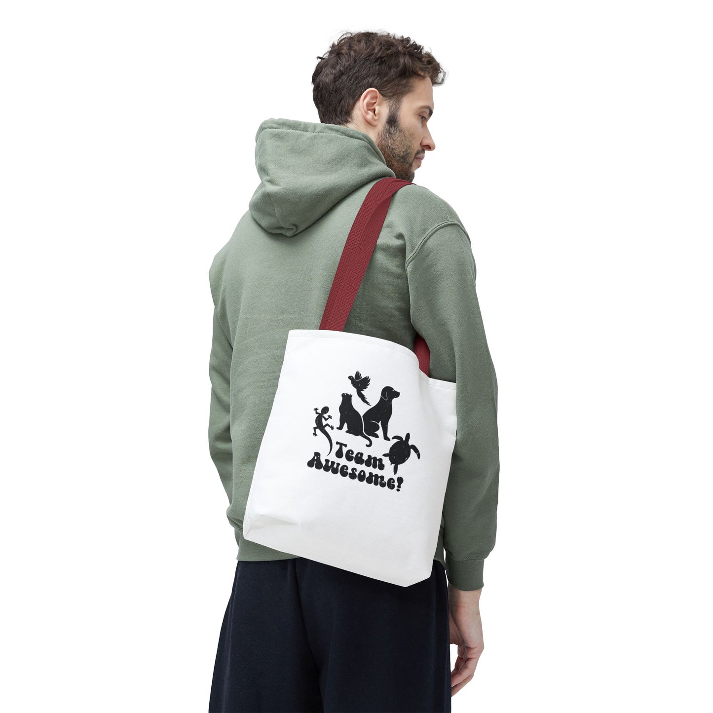 Unisex Animal Lover Lizard Cat Bird Dog Turtle Team Awesome Tote Bag