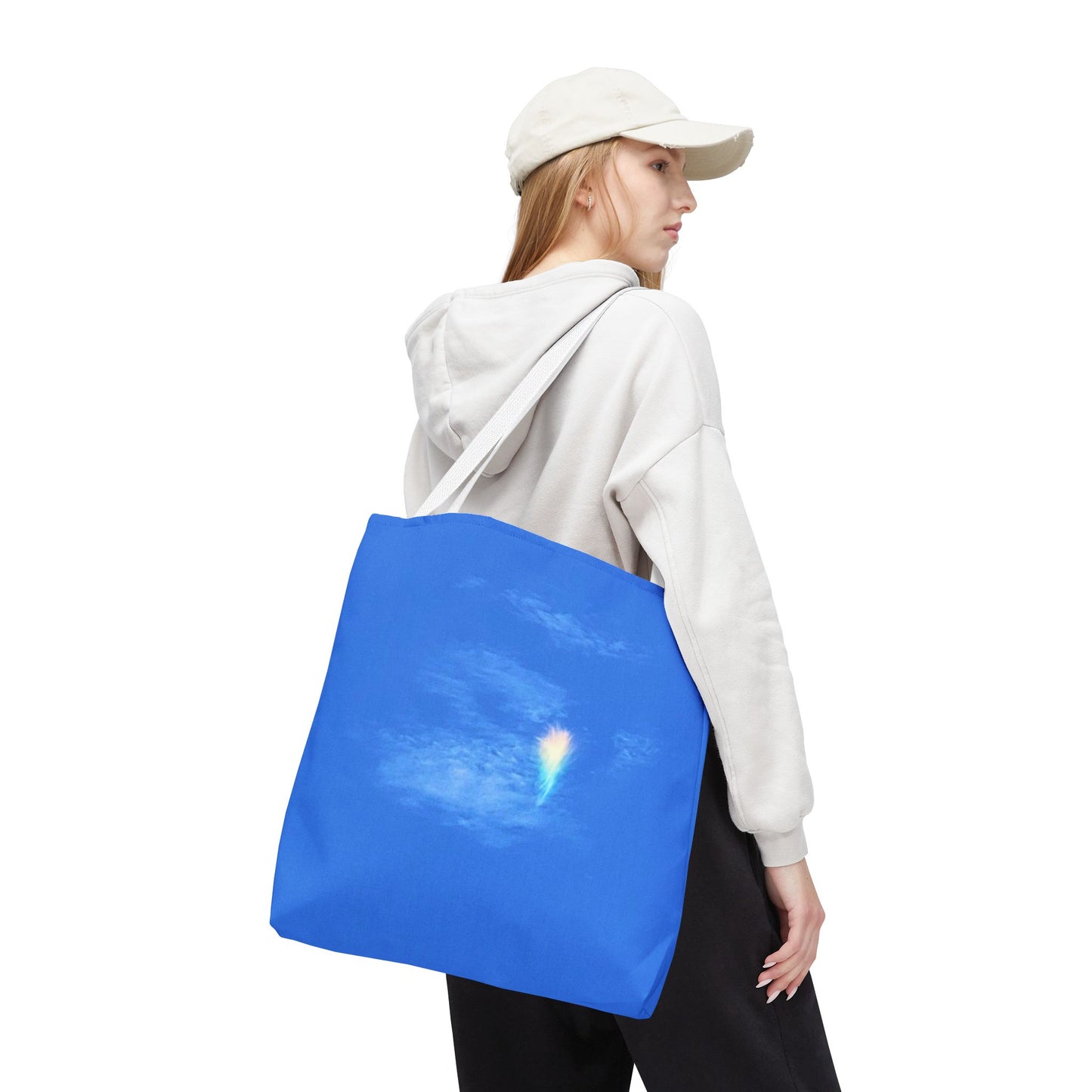Unisex Fire Rainbow Sky Blue All Over Print Tote Bag