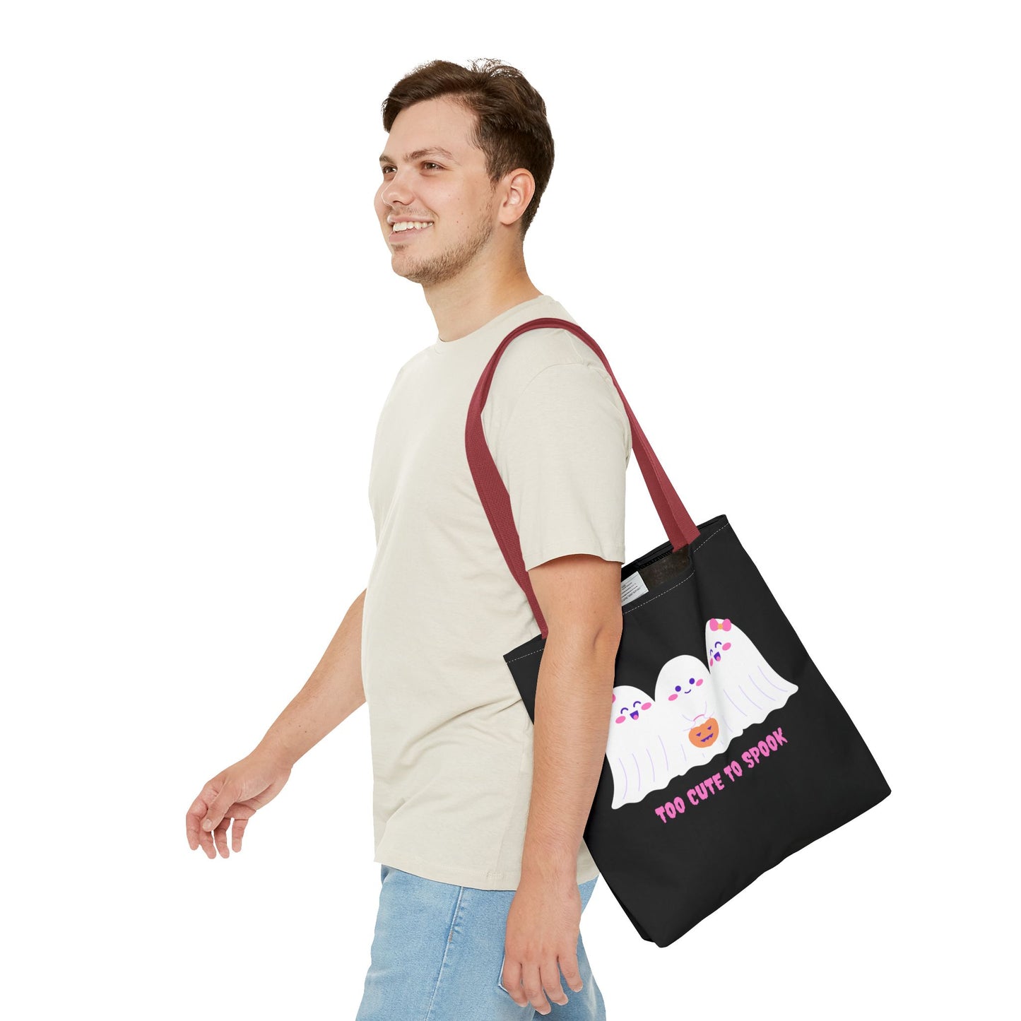 Cute Ghost Halloween Tote Bag Gift for Halloween Spooky Season Trick or Treating Bag Halloween Tote Fall Tote Bag Cute Tote Gift Idea