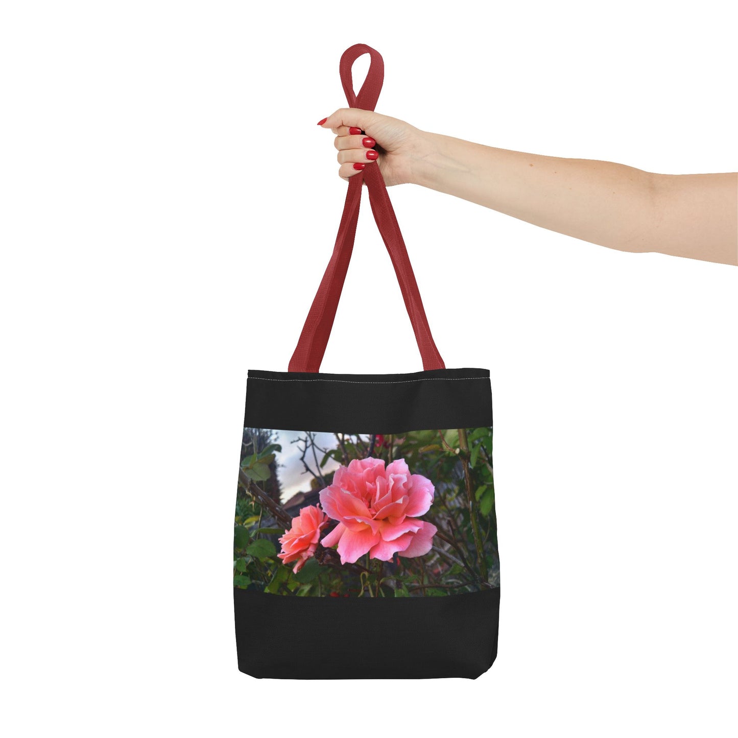 Unisex Garden Themed Double Delight Roses Reusable Tote Bag