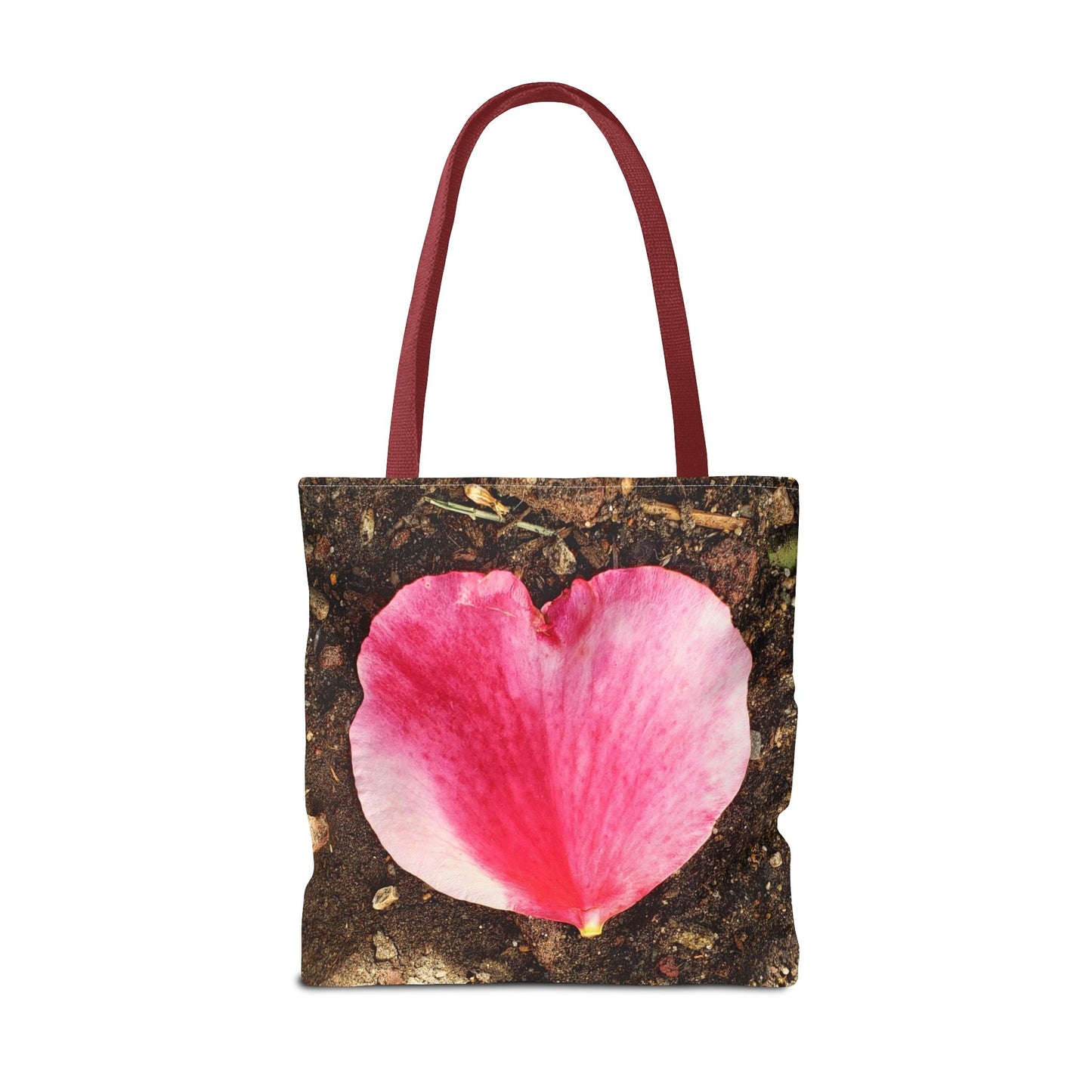 Unisex Garden Themed Double Delight Heart Shaped Rose Petal Tote Bag