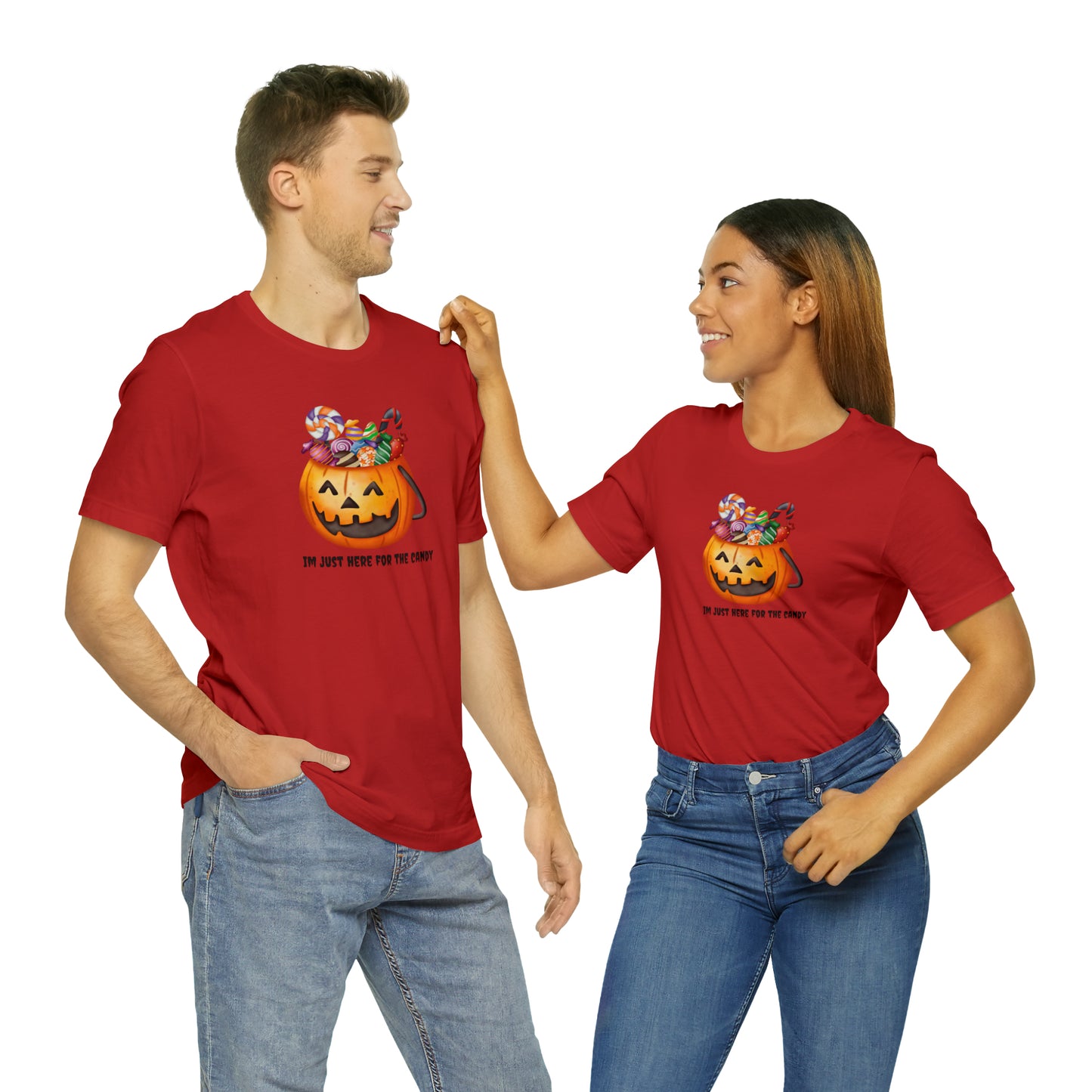 Unisex Im Just Here For The Candy Pumpkin T-Shirt