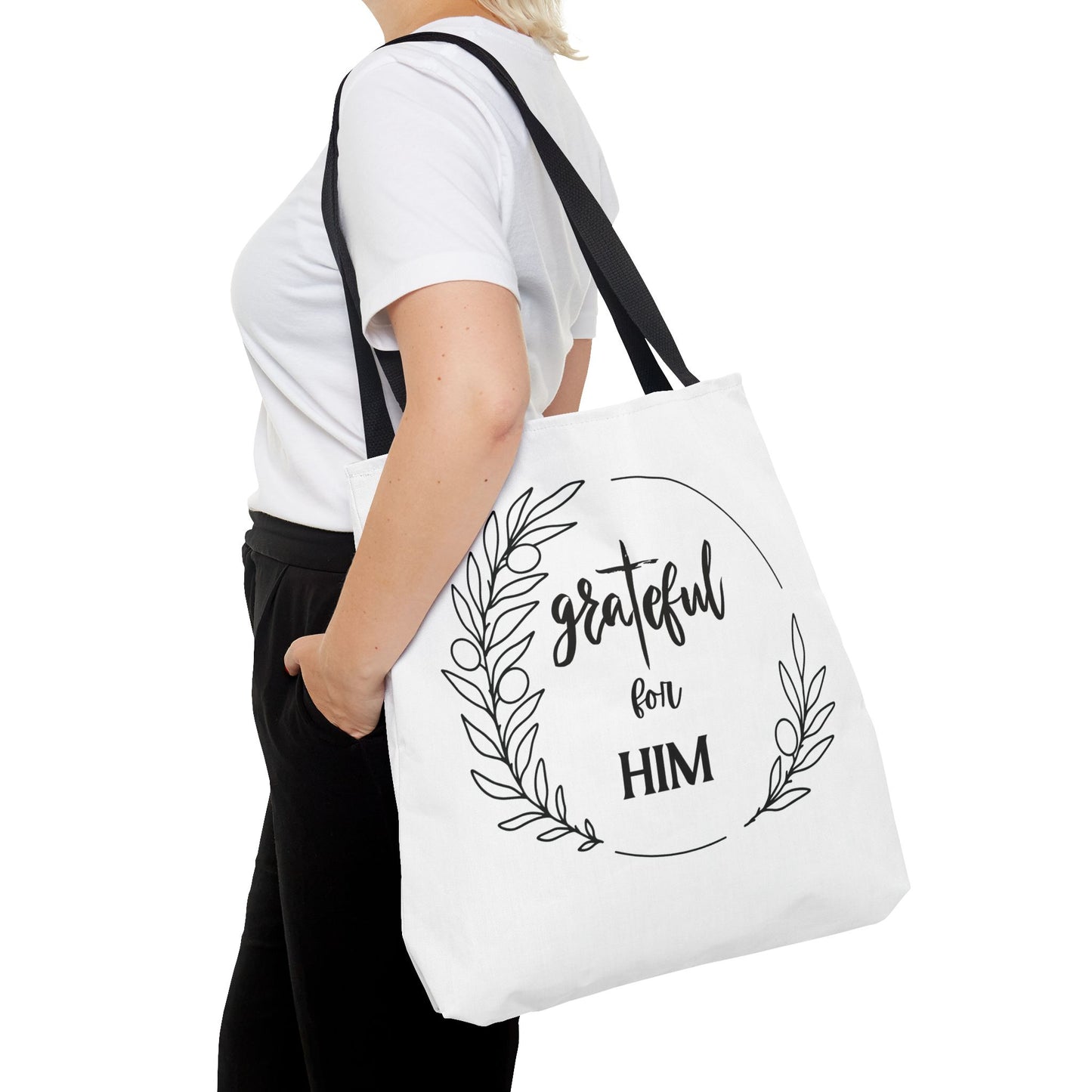 Unisex graTeful For Him Round Motif Tote Bag
