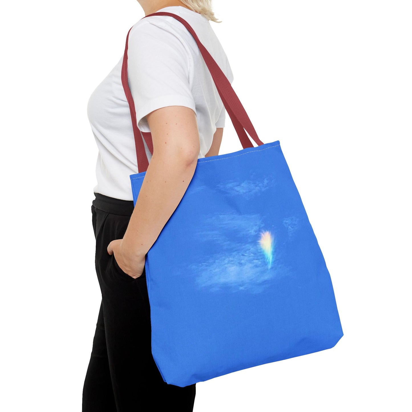 Unisex Fire Rainbow Sky Blue All Over Print Tote Bag