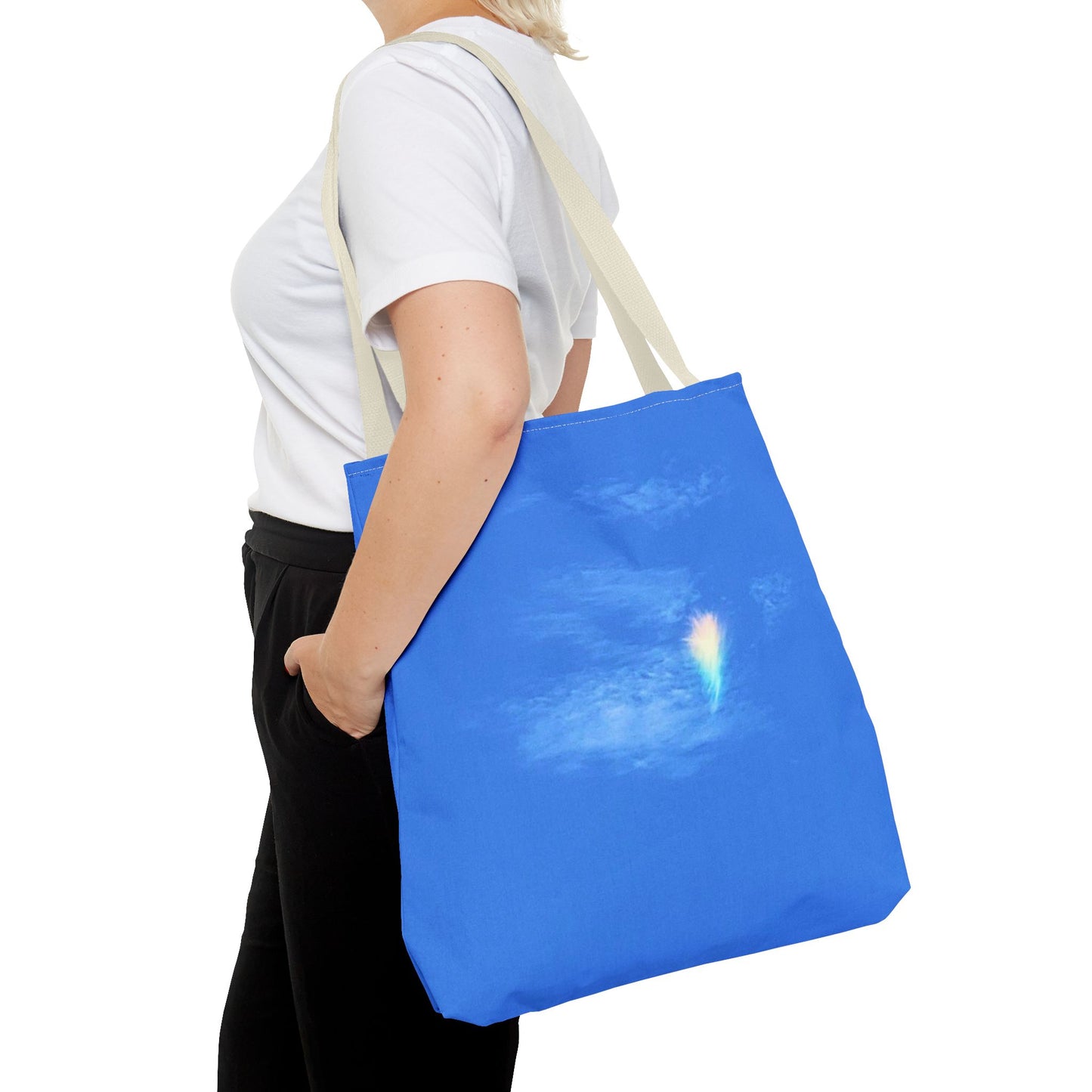 Unisex Fire Rainbow Sky Blue All Over Print Tote Bag
