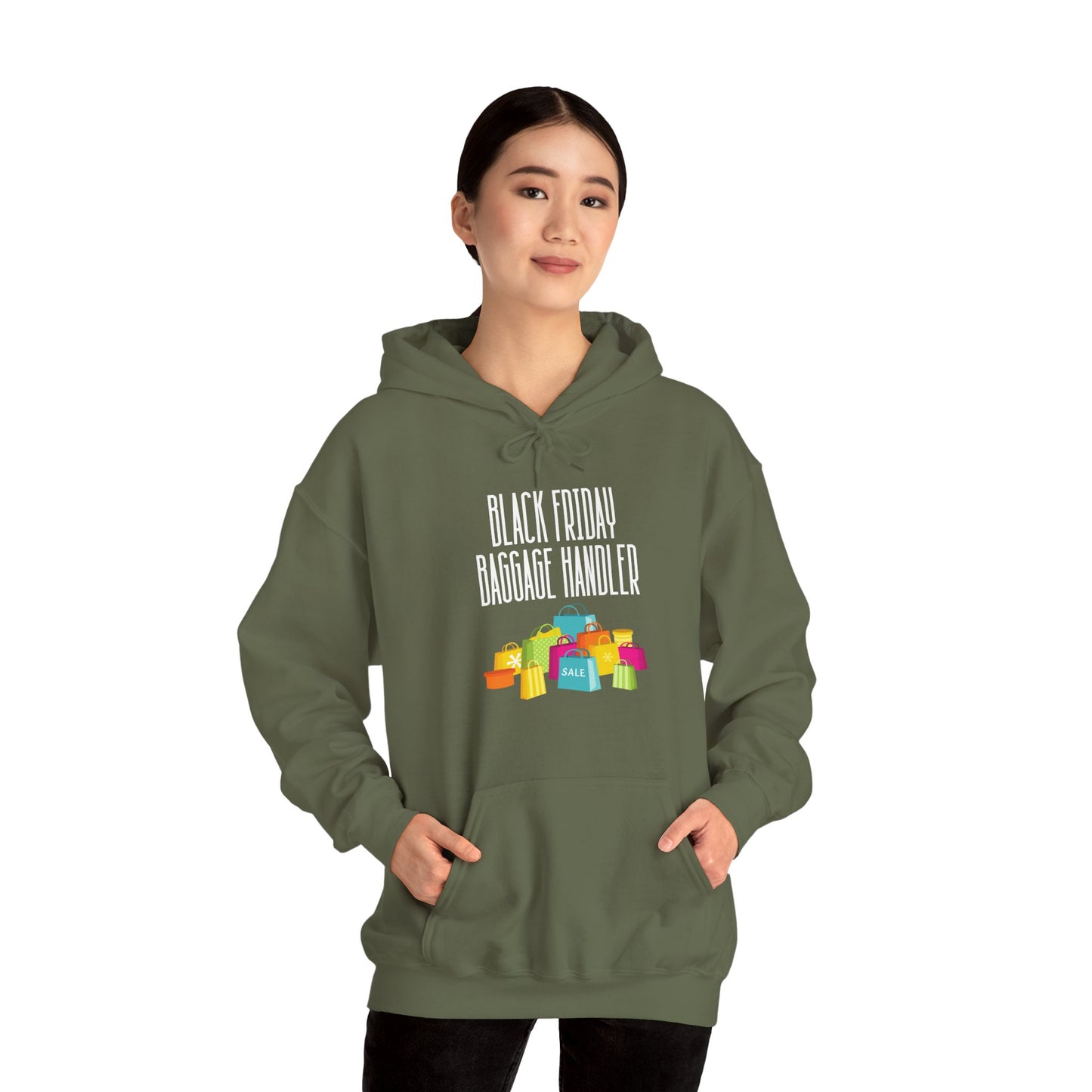 Unisex Heavy Blend™ Black Friday Christmas Sales Baggage Handler Shopping Sales Hooded Sweatshirt