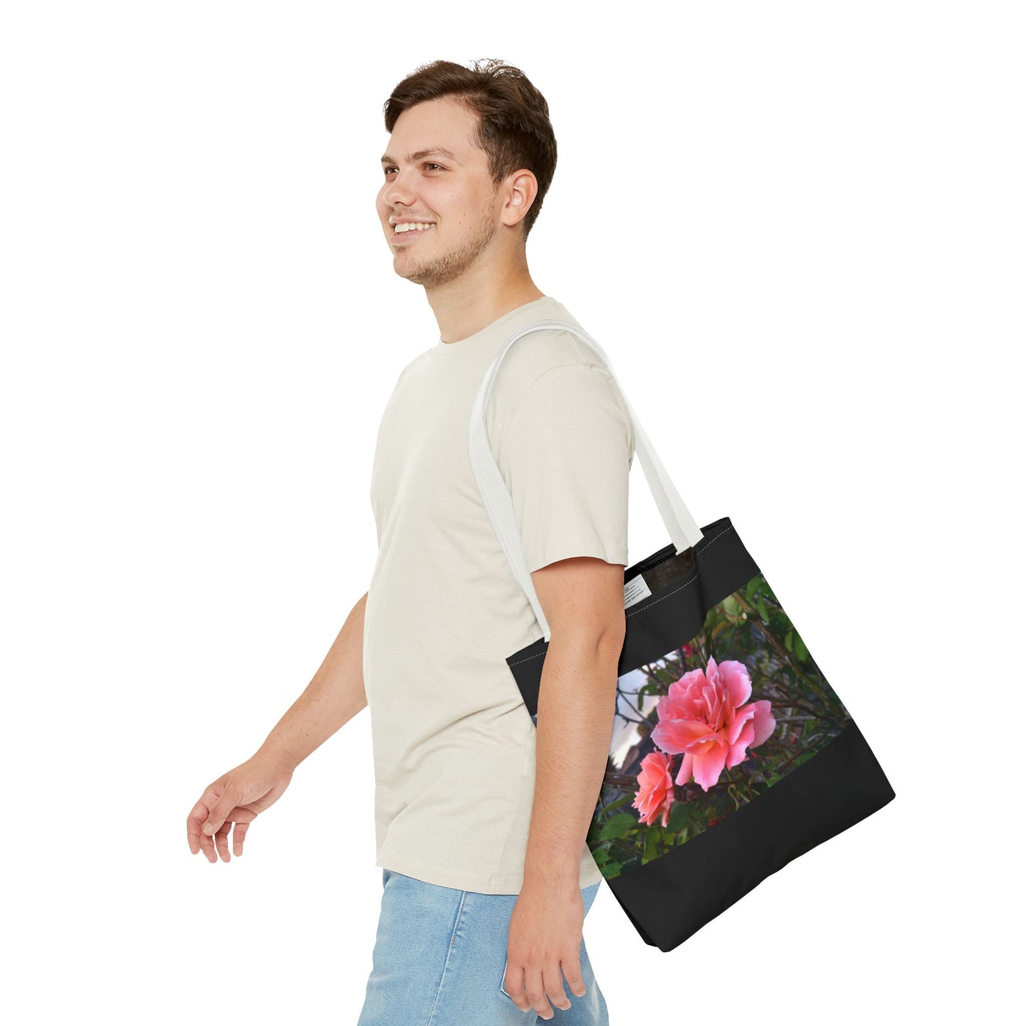 Unisex Garden Themed Double Delight Roses Reusable Tote Bag