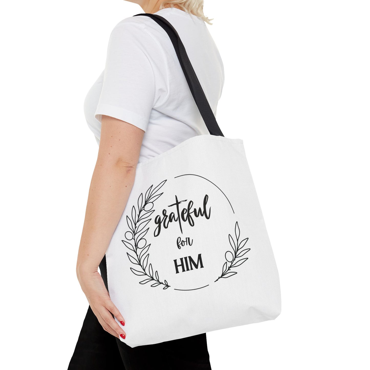 Unisex graTeful For Him Round Motif Tote Bag