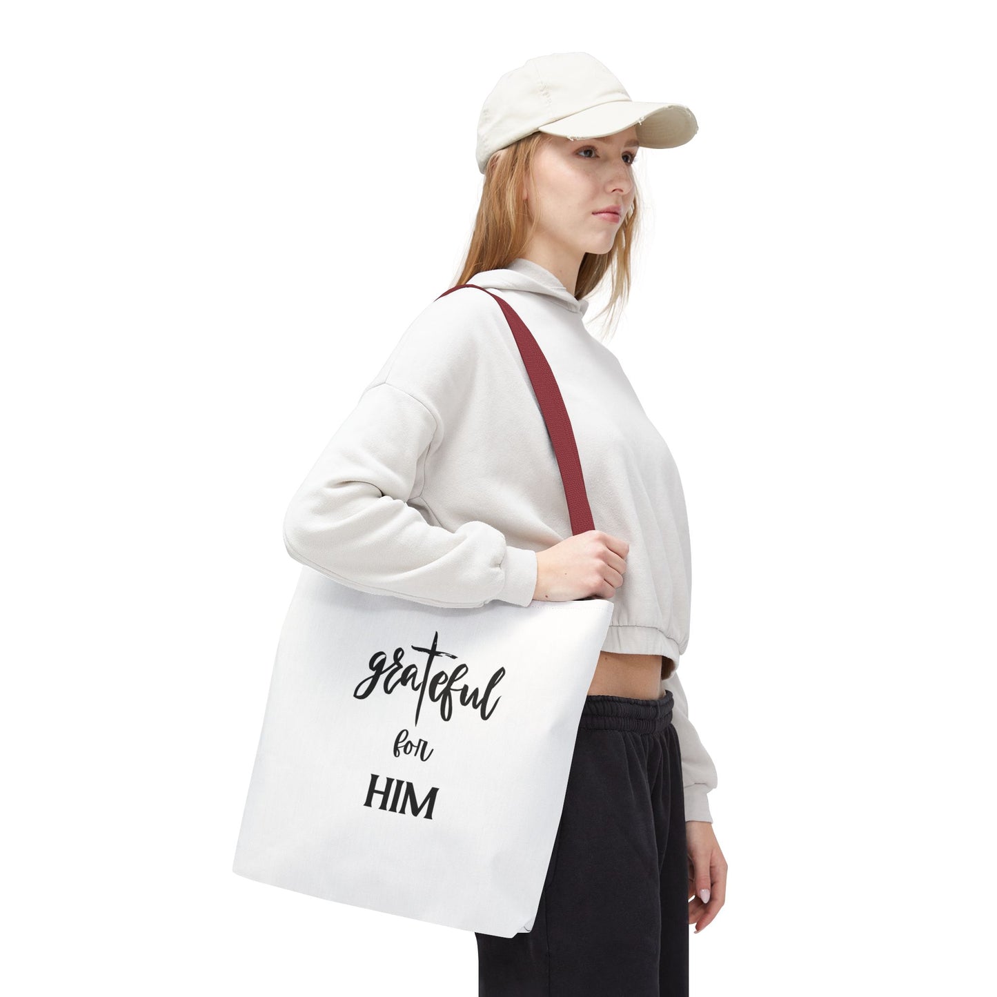 Unisex GraTeful For Him Faith Bible Study Reusable Lunch Bag Everyday Carry Tote Bag