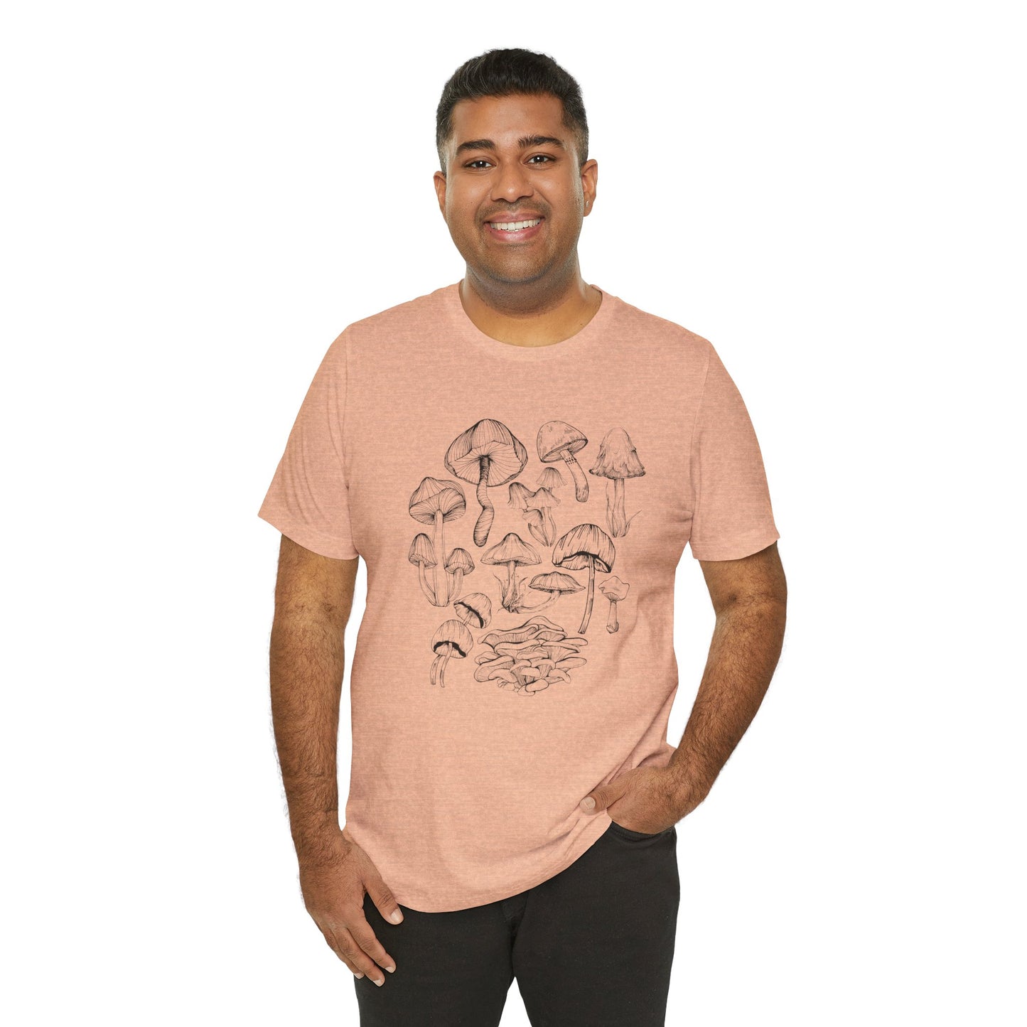 Unisex Mushroom Lover Fungi Print Toadstool T-Shirt