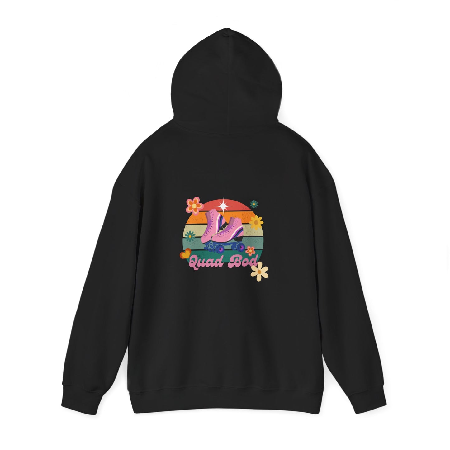 Unisex Heavy Blend™ Quad Bod Retro Vibes Rollerskater Hooded Sweatshirt