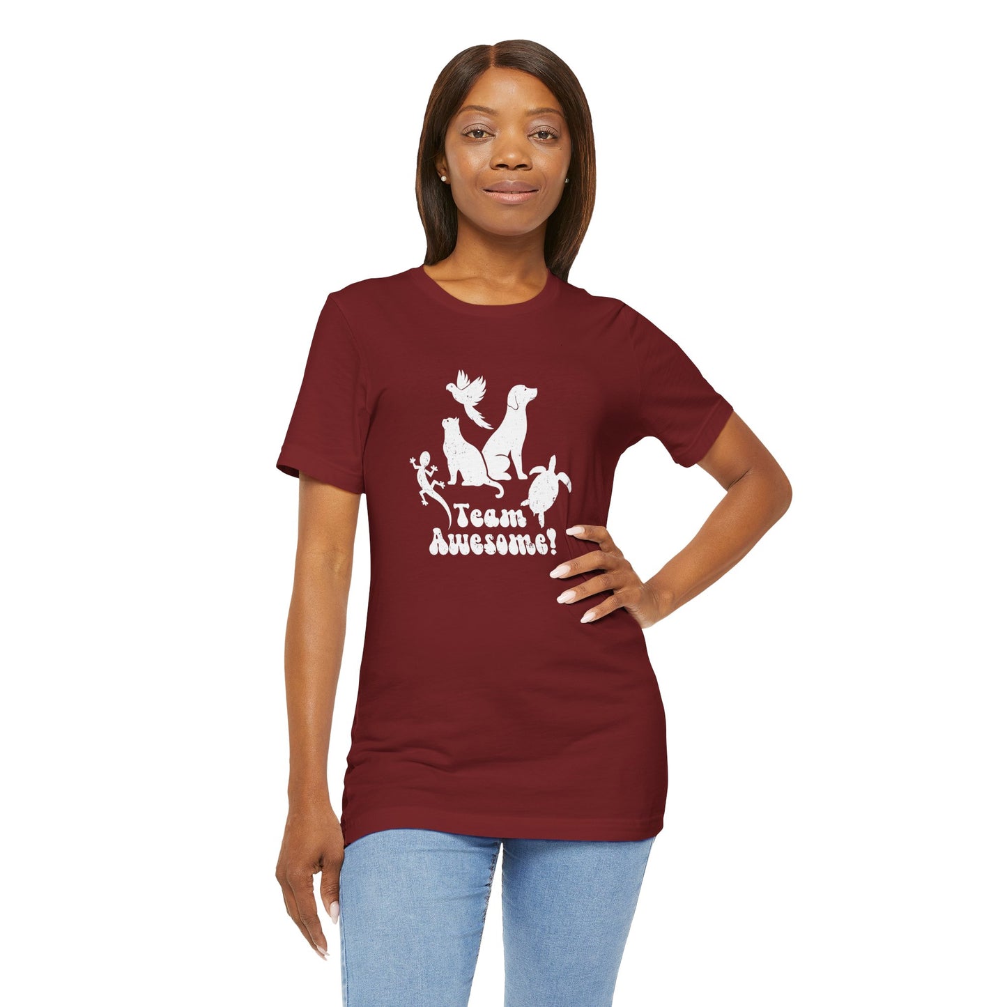 Unisex Animal Lover Lizard Cat Bird Dog Turtle Team Awesome T-Shirt