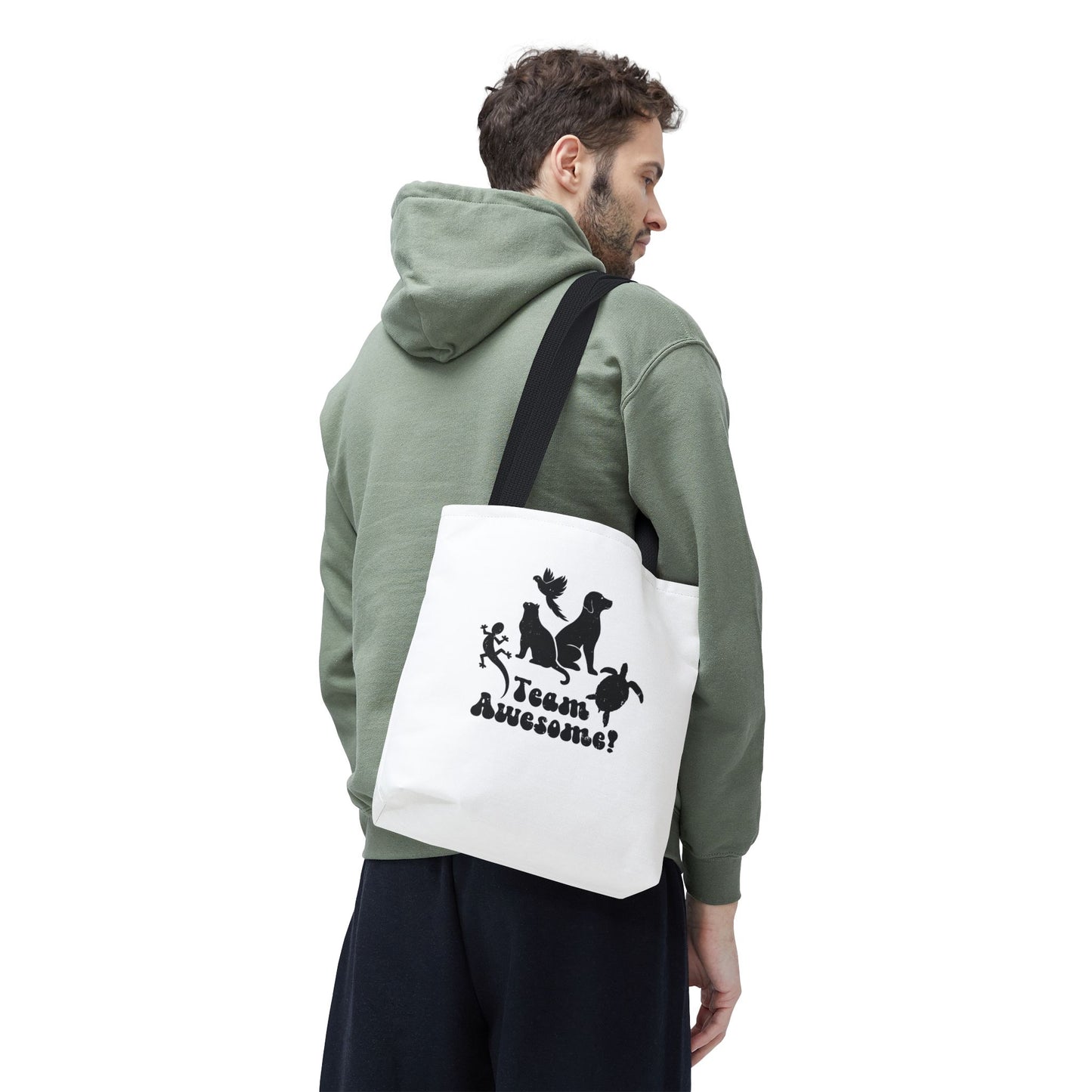 Unisex Animal Lover Lizard Cat Bird Dog Turtle Team Awesome Tote Bag
