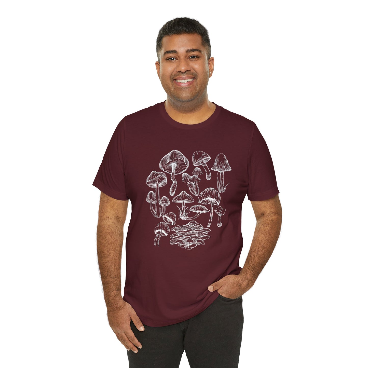 Unisex Mushroom Lover Fungi Print Toadstool T-Shirt