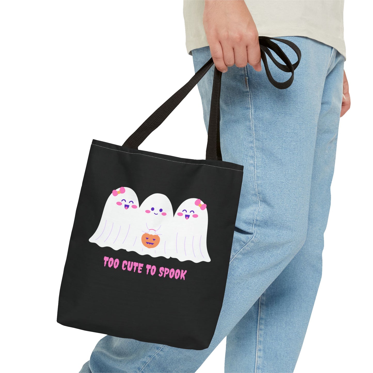 Cute Ghost Halloween Tote Bag Gift for Halloween Spooky Season Trick or Treating Bag Halloween Tote Fall Tote Bag Cute Tote Gift Idea