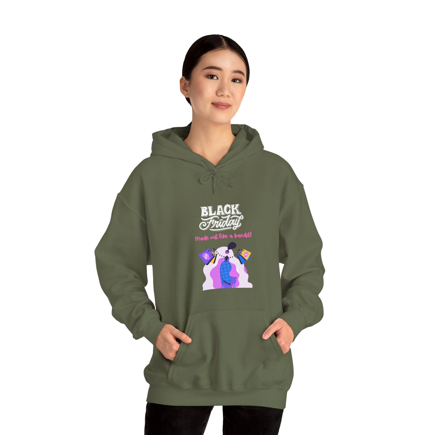 Unisex Black Friday Christmas Shopping Hooded Sweatshirt
