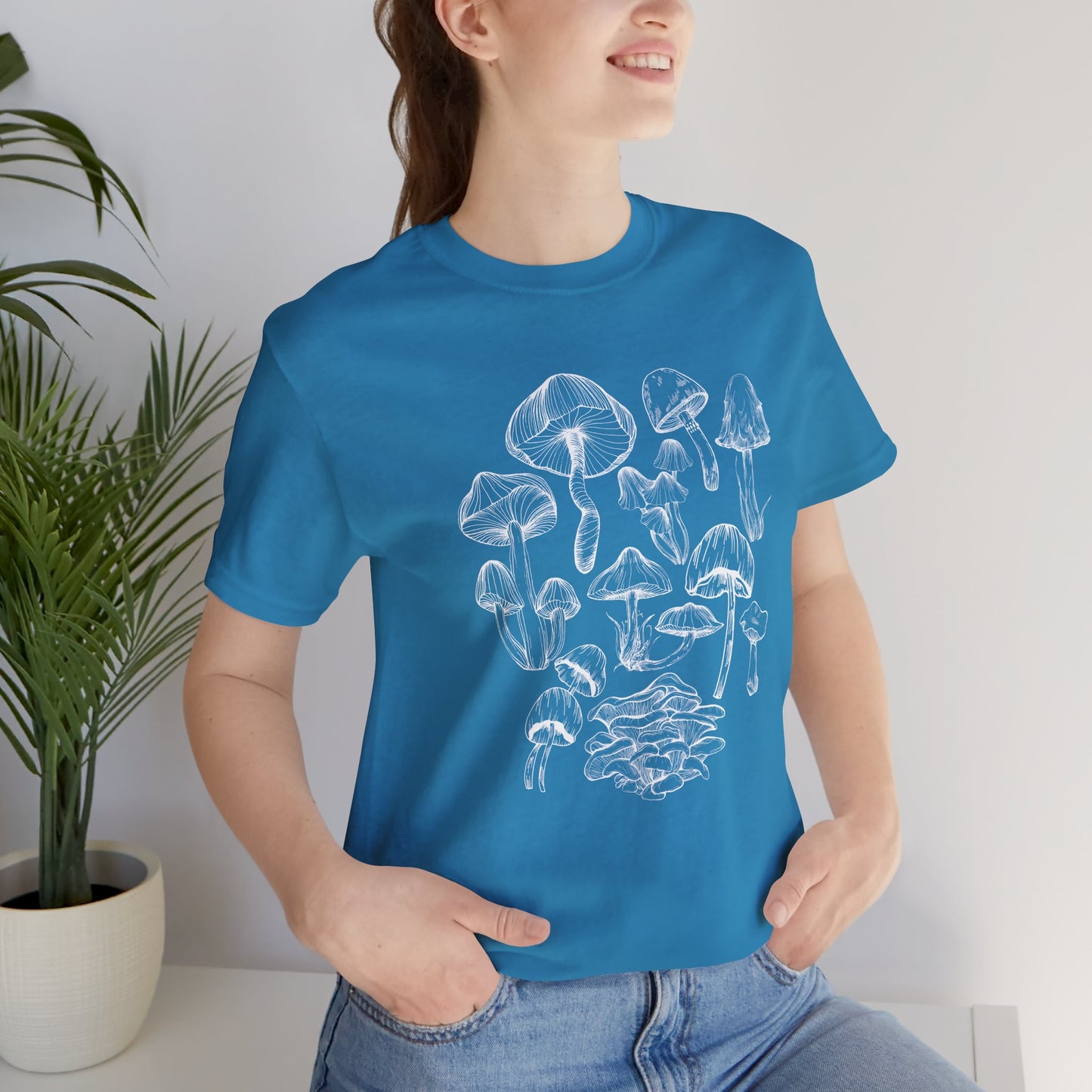 Unisex Mushroom Lover Fungi Print Toadstool T-Shirt