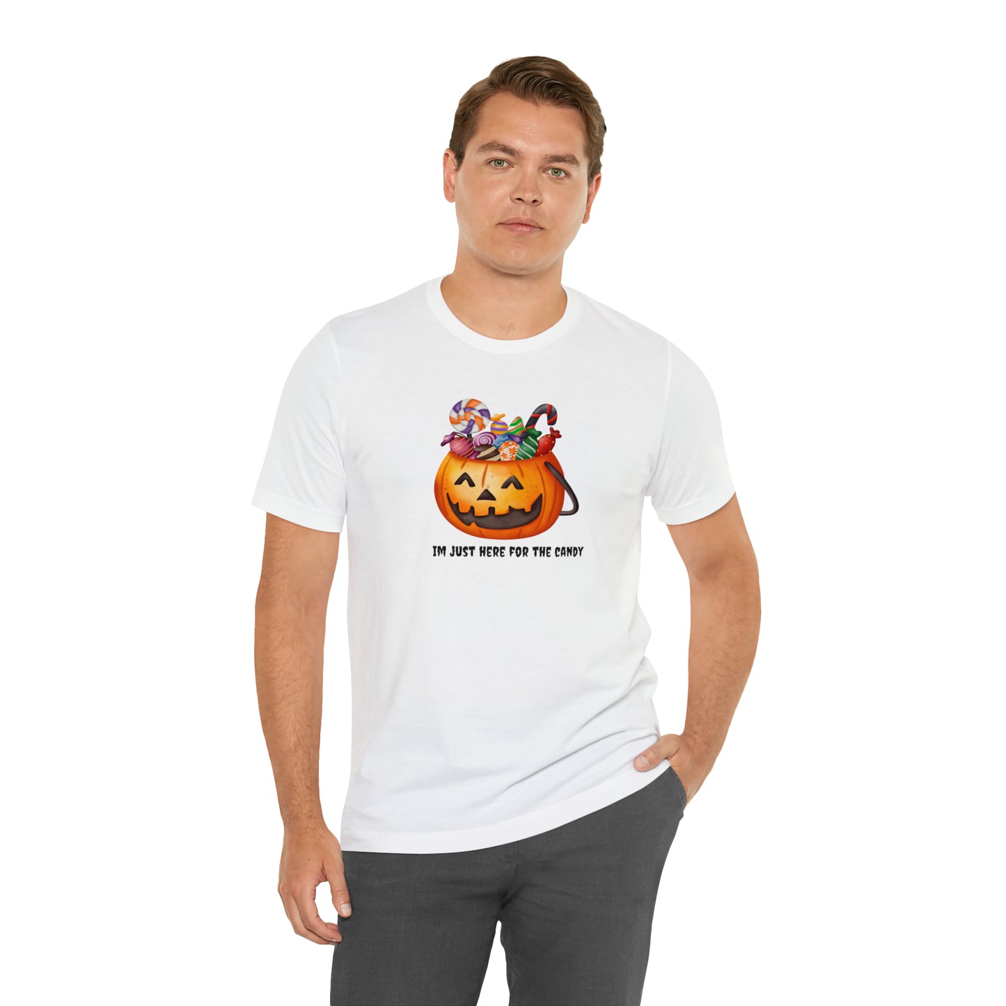 Unisex Im Just Here For The Candy Pumpkin T-Shirt