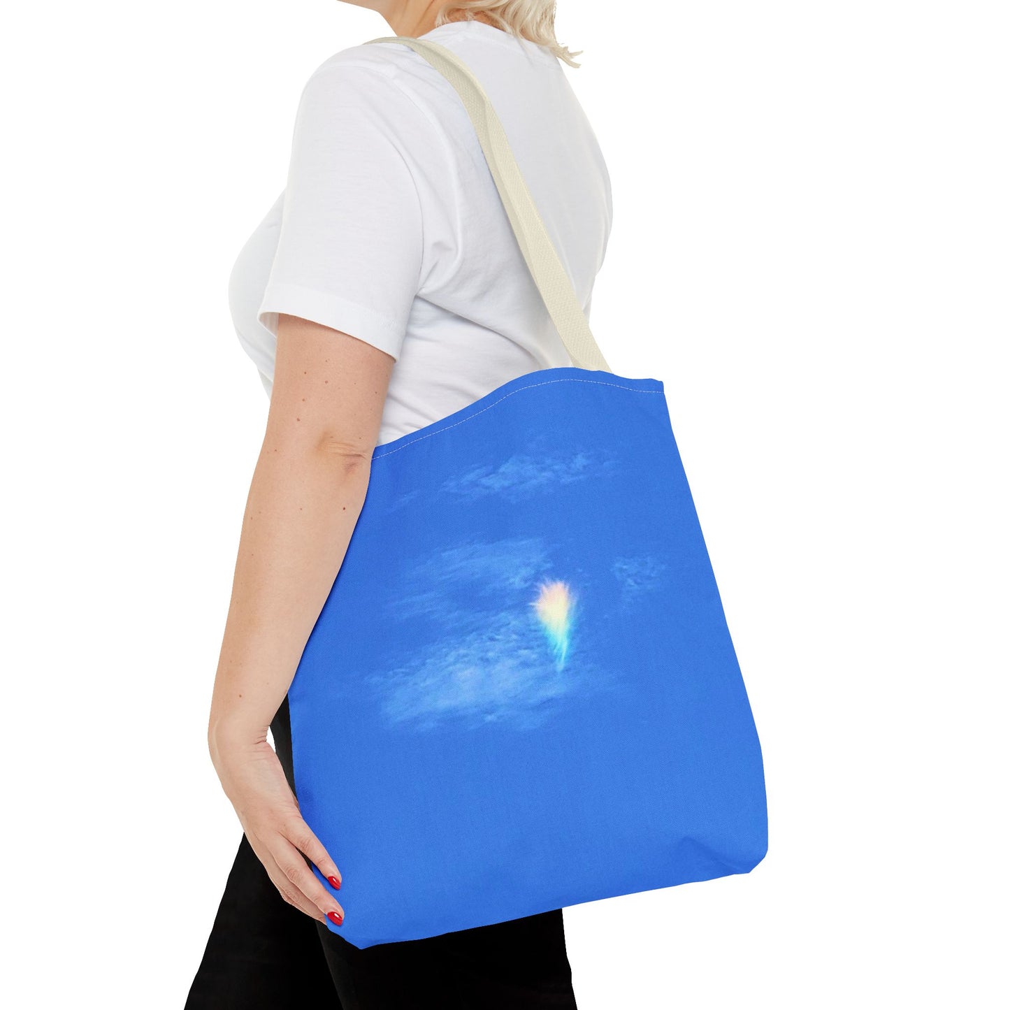 Unisex Fire Rainbow Sky Blue All Over Print Tote Bag